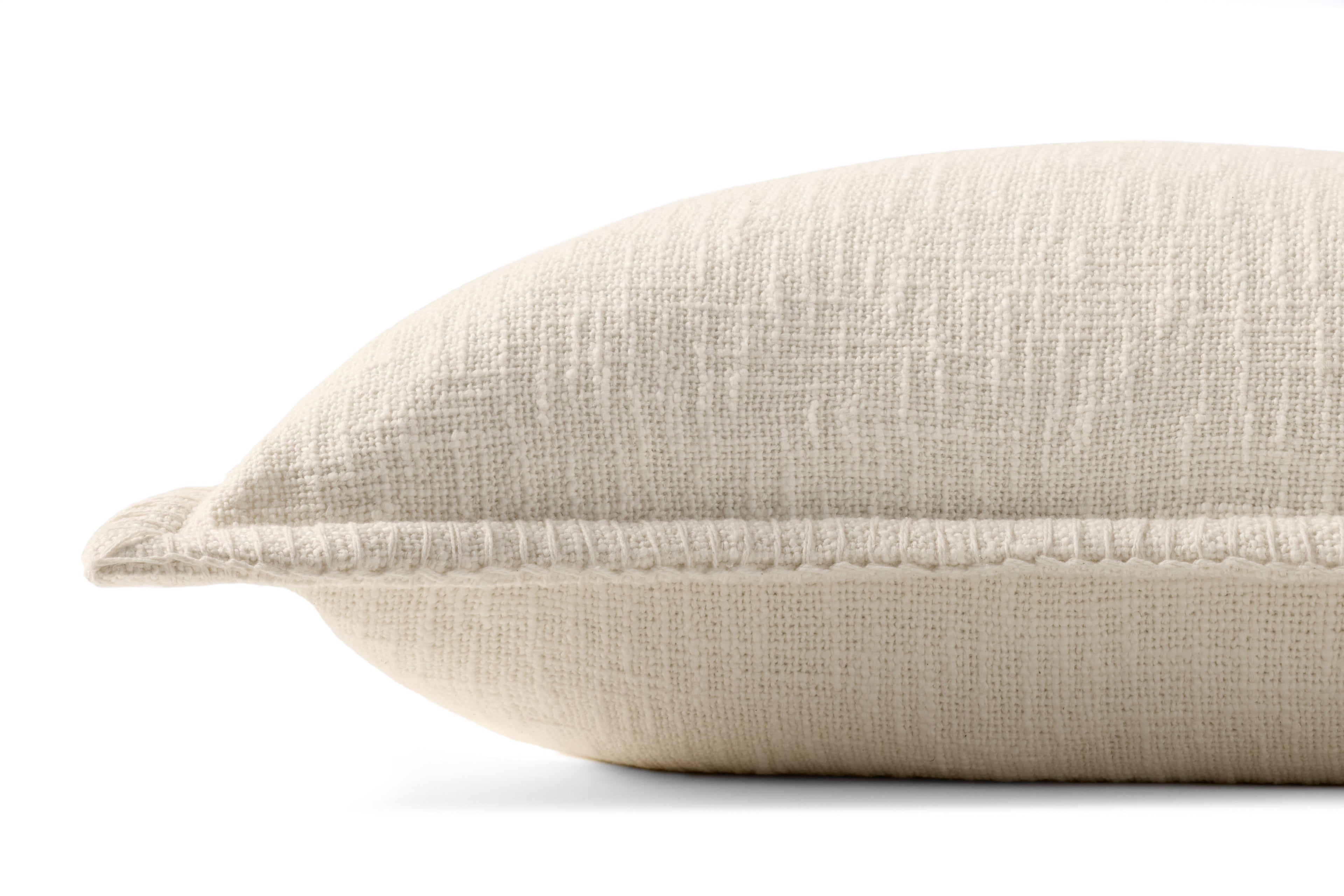Loloi PLL0109 Linen Throw Pillow with Whipstitch Edge