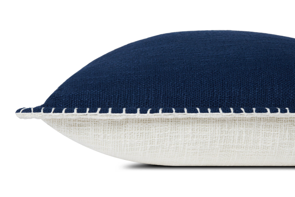 Loloi PLL0109 Linen Throw Pillow with Whipstitch Edge