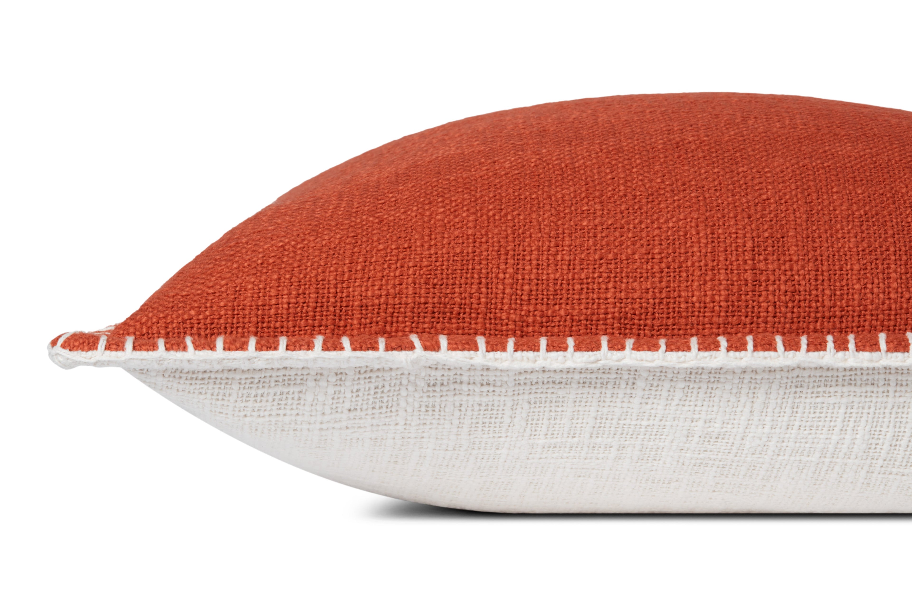 Loloi PLL0109 Linen Throw Pillow with Whipstitch Edge