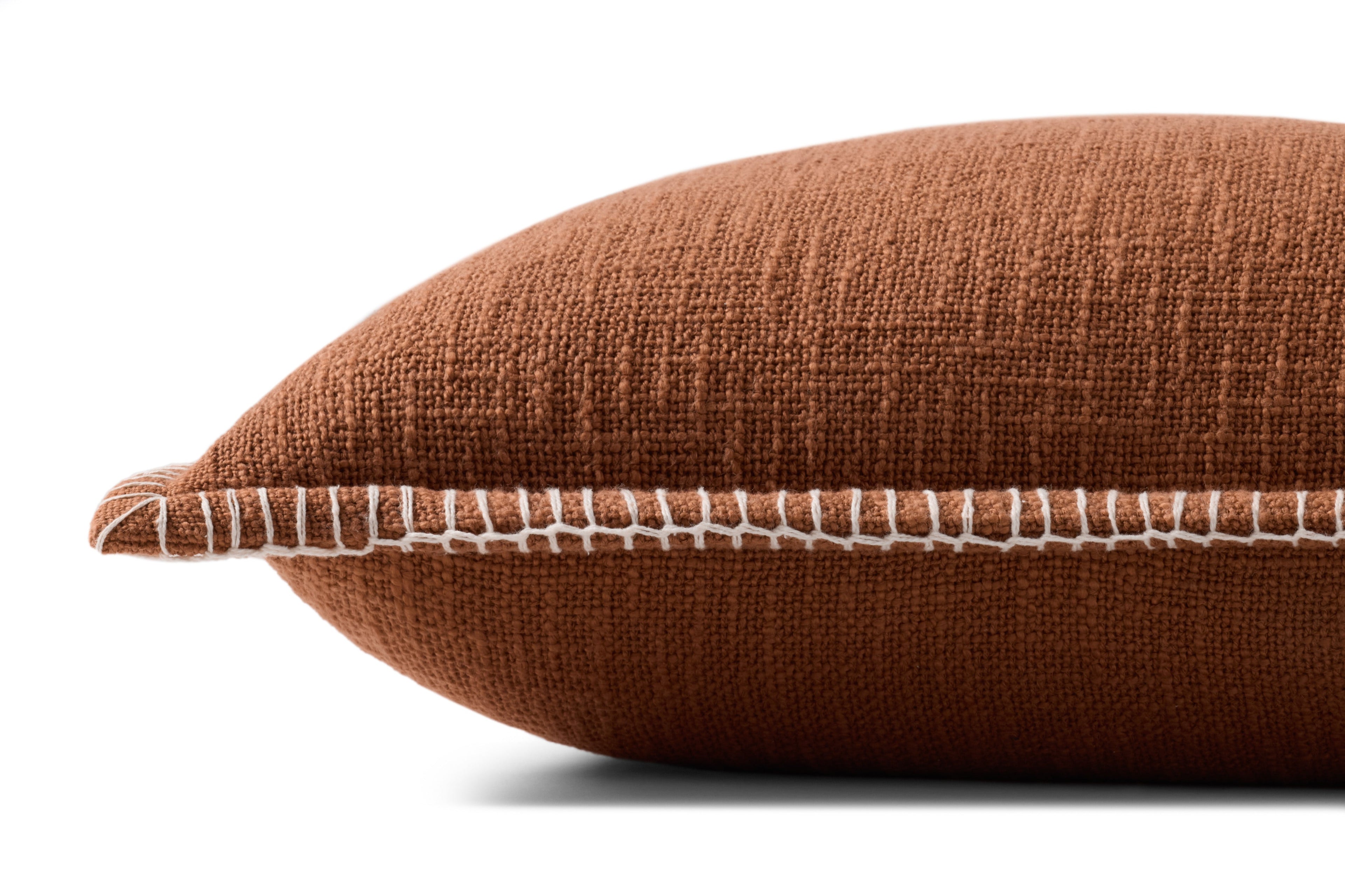 Loloi PLL0109 Linen Throw Pillow with Whipstitch Edge