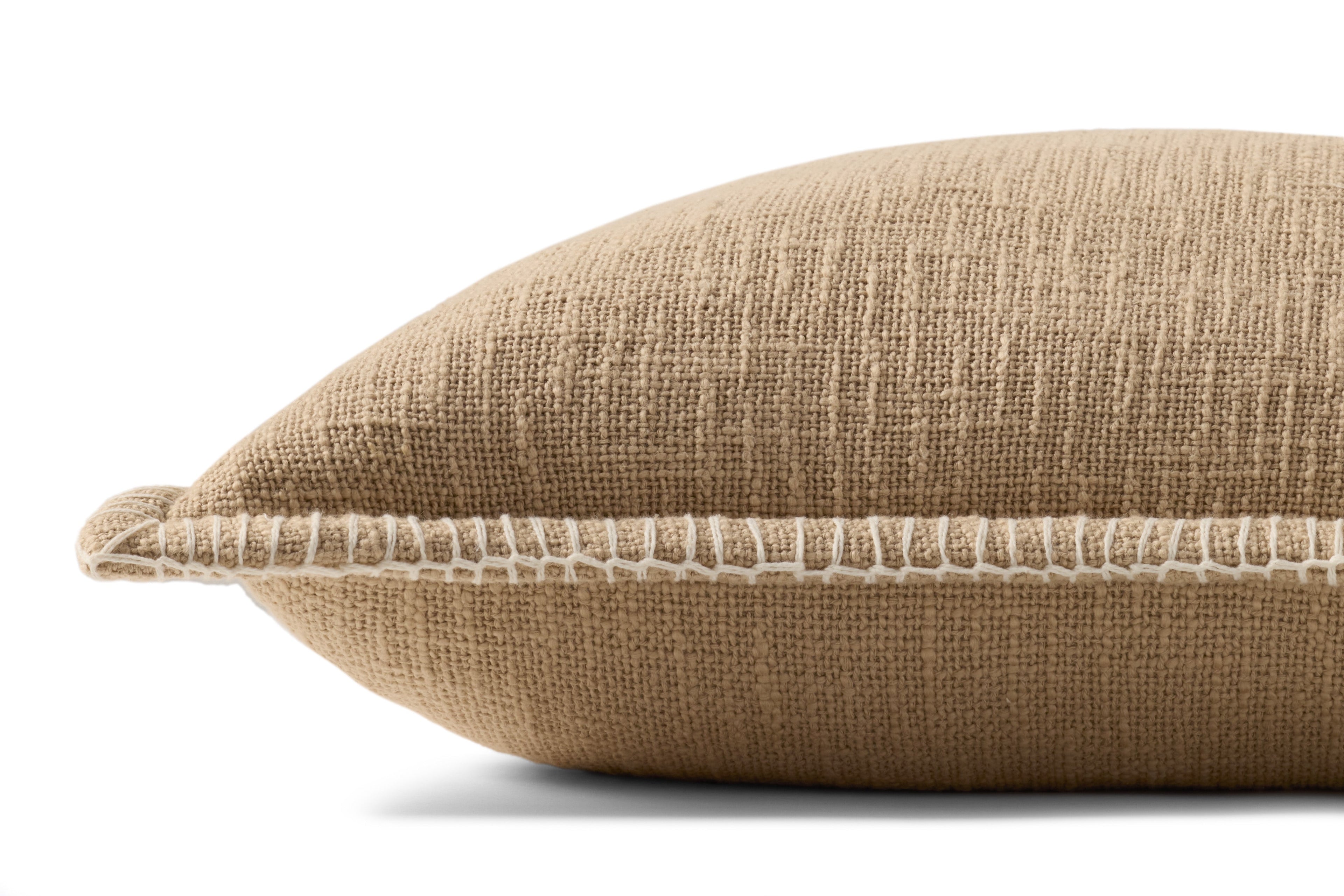 Loloi PLL0109 Linen Throw Pillow with Whipstitch Edge
