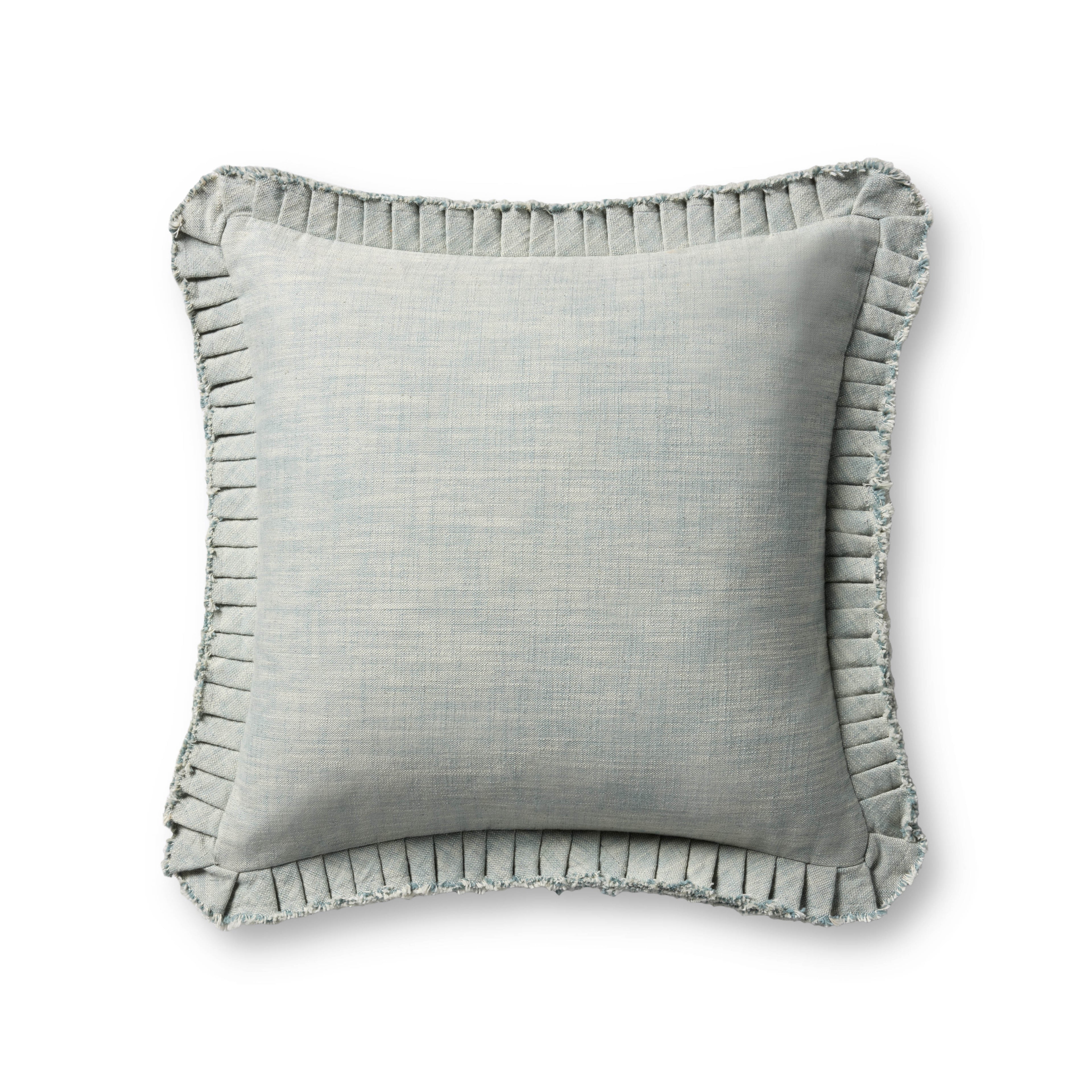 Loloi PLL0210 Linen Pleated Ruffle Edge Throw Pillow