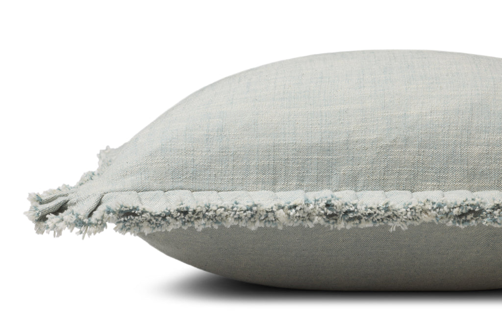 Loloi PLL0210 Linen Pleated Ruffle Edge Throw Pillow