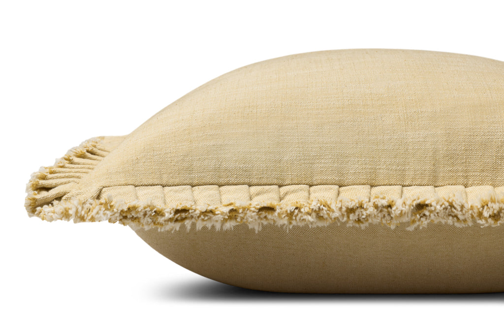 Loloi PLL0210 Linen Pleated Ruffle Edge Throw Pillow