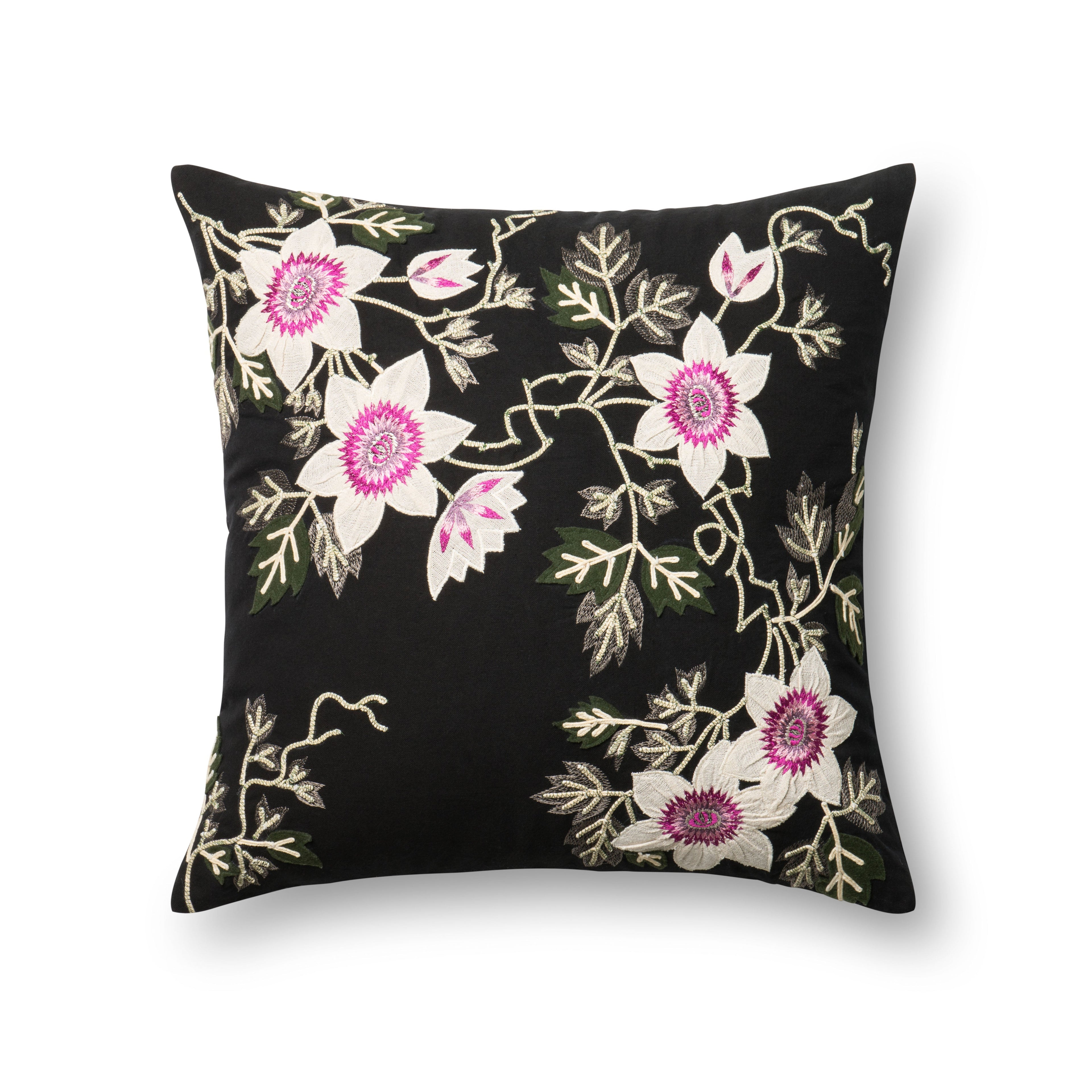 Loloi P0295 Black / Ivory 22" x 22" Pillow