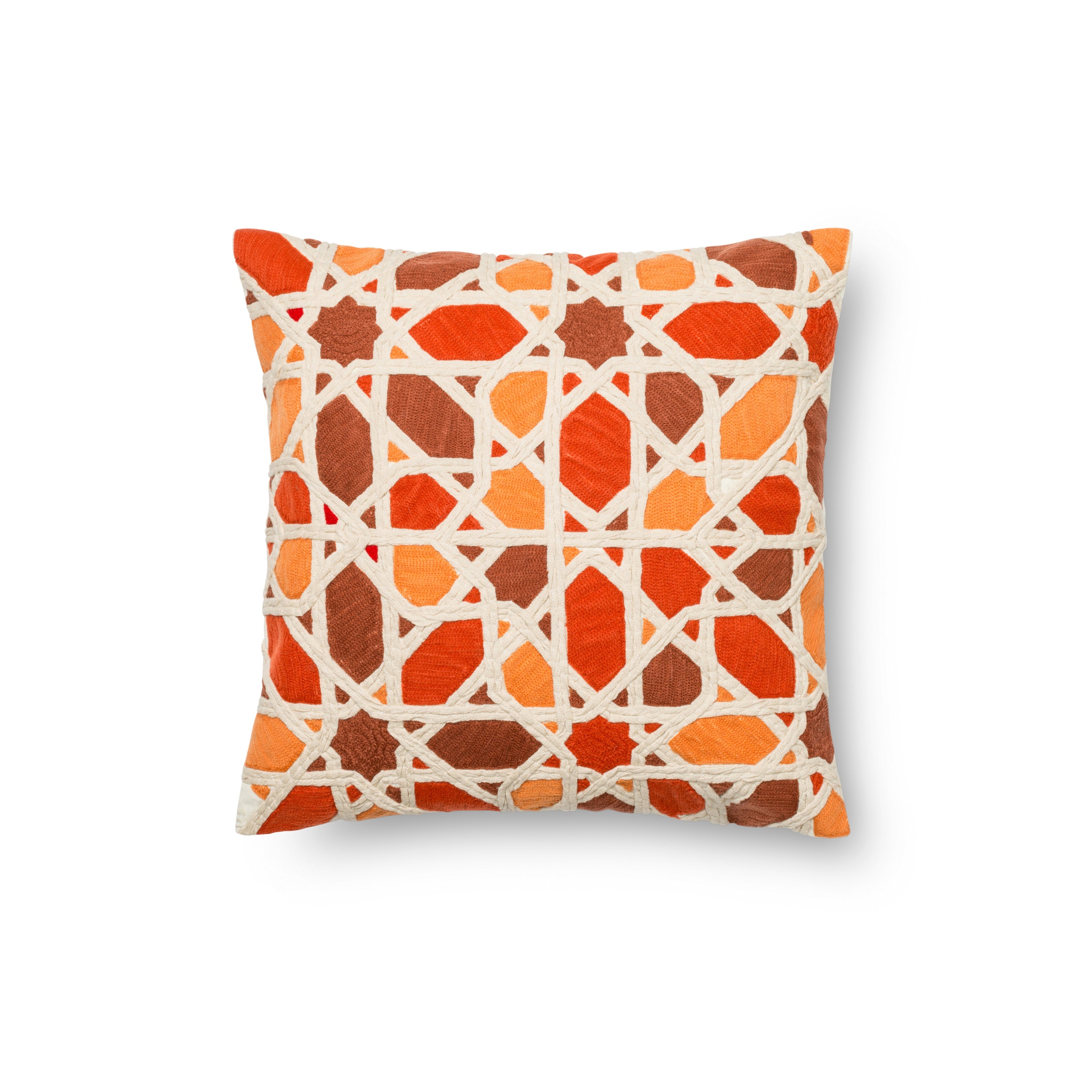 Loloi P0301 Orange / Red 18 " x 18" Pillow