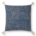 Loloi P0621 Hand-Woven Cotton Lumbar Throw Pillow with Corner Tassels