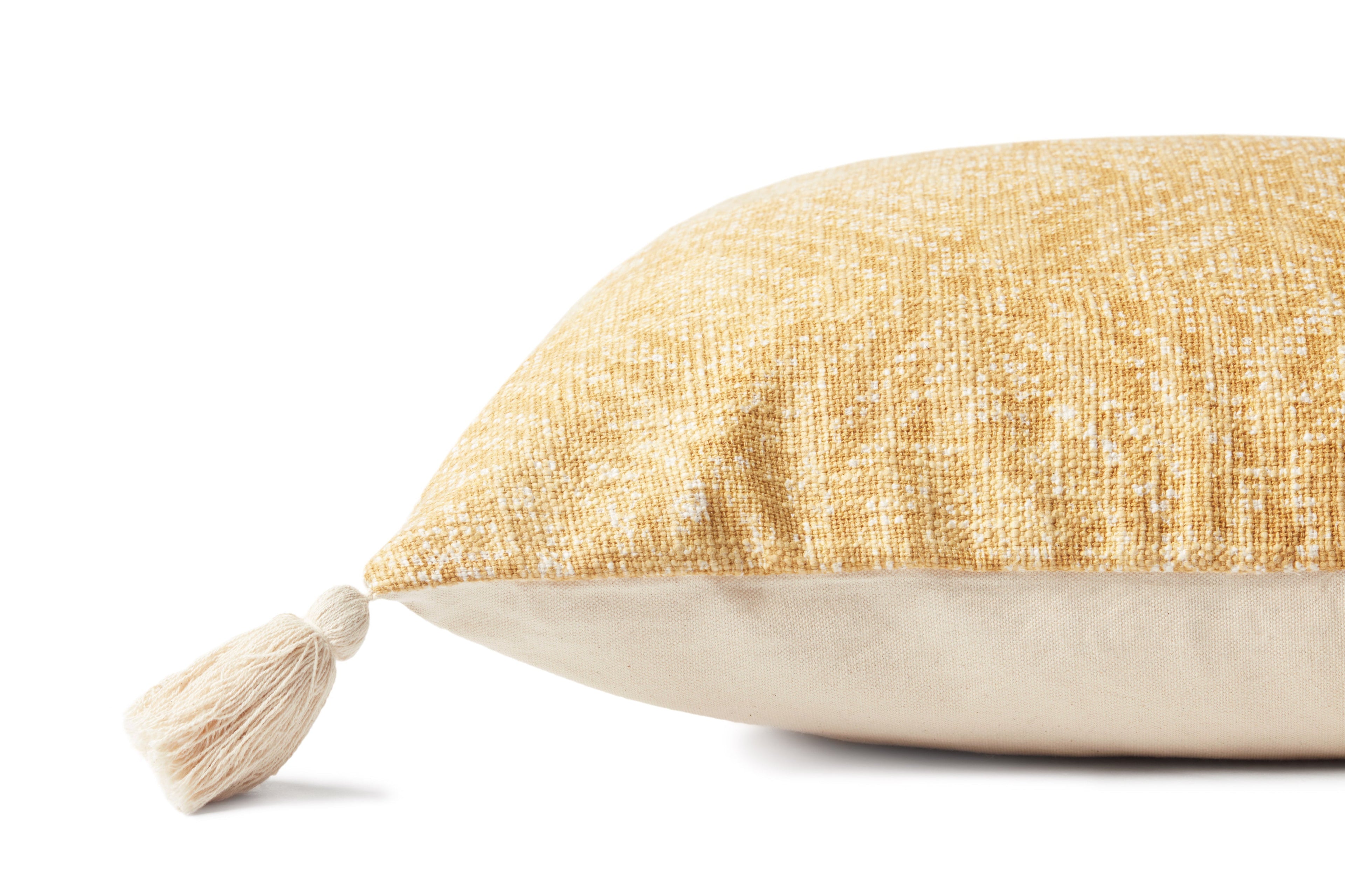 Loloi P0621 Hand-Woven Cotton Lumbar Throw Pillow with Corner Tassels