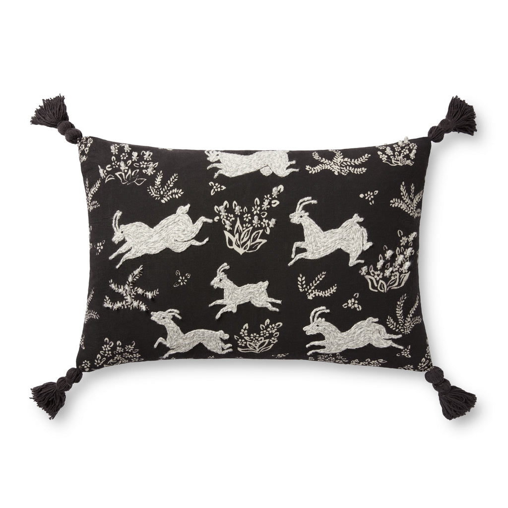 Loloi PLL0027 Black / Ivory 13" x 21" Pillow