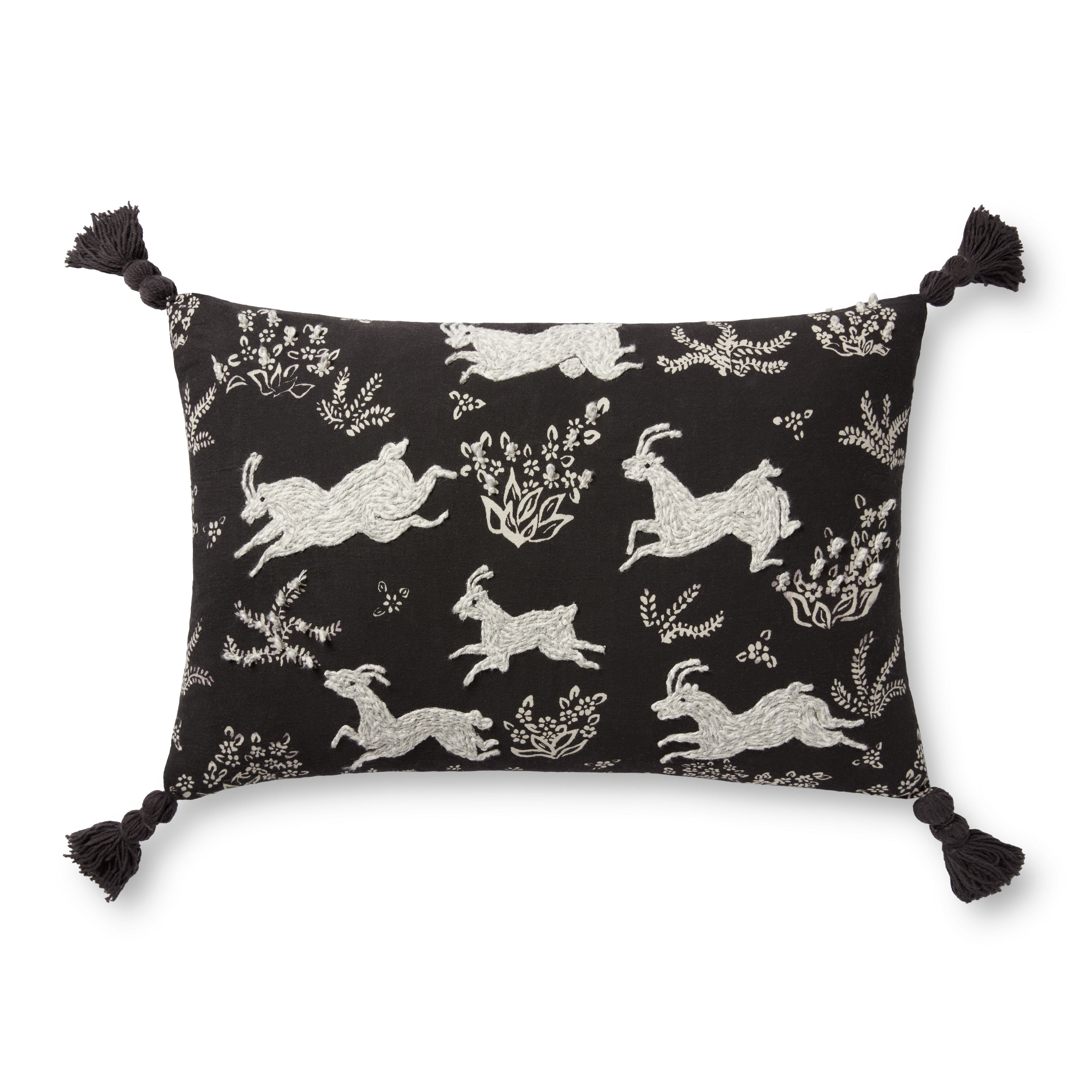 Loloi PLL0027 Black / Ivory 13" x 21" Pillow