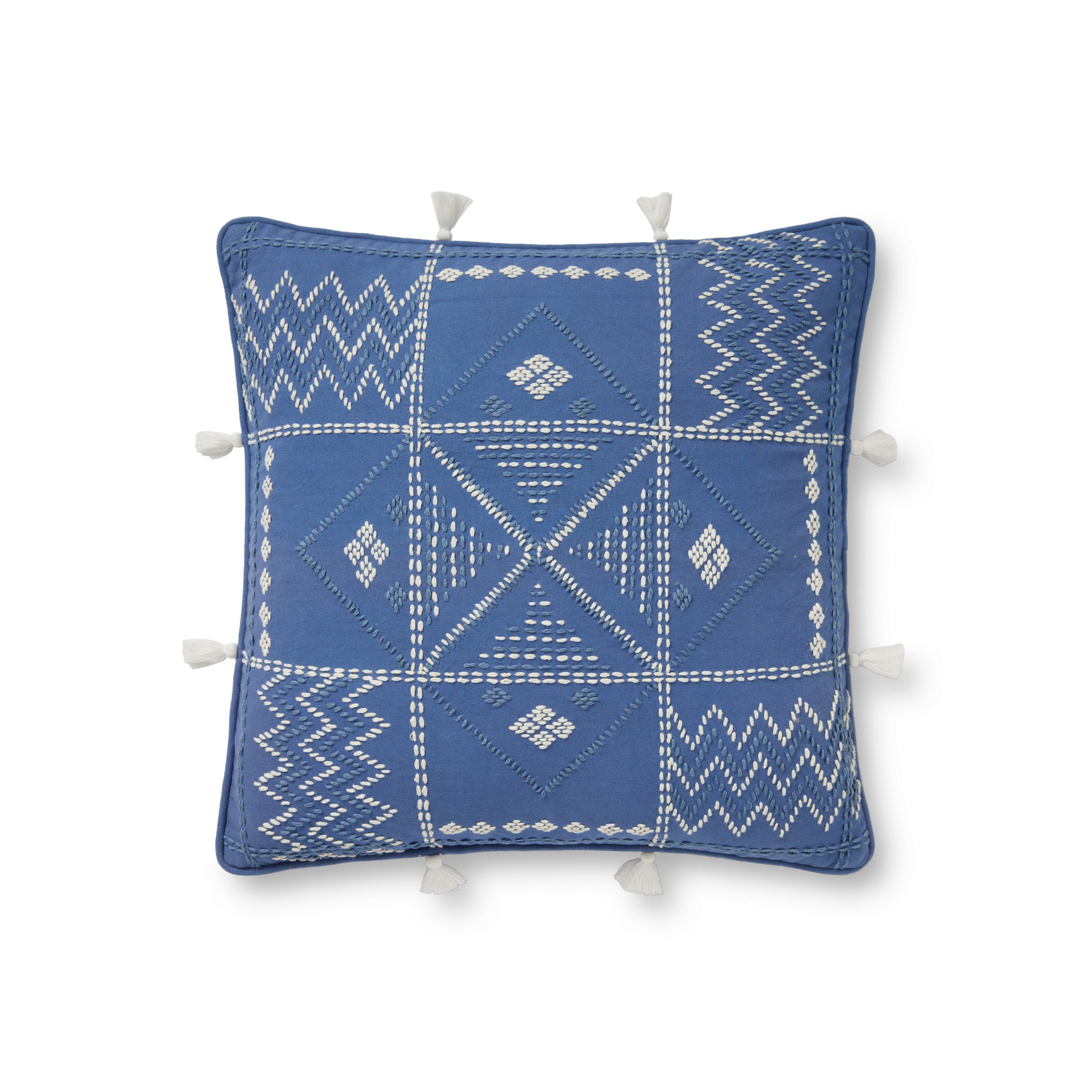 Loloi PLL0049 Blue / Ivory 18 " x 18" Pillow