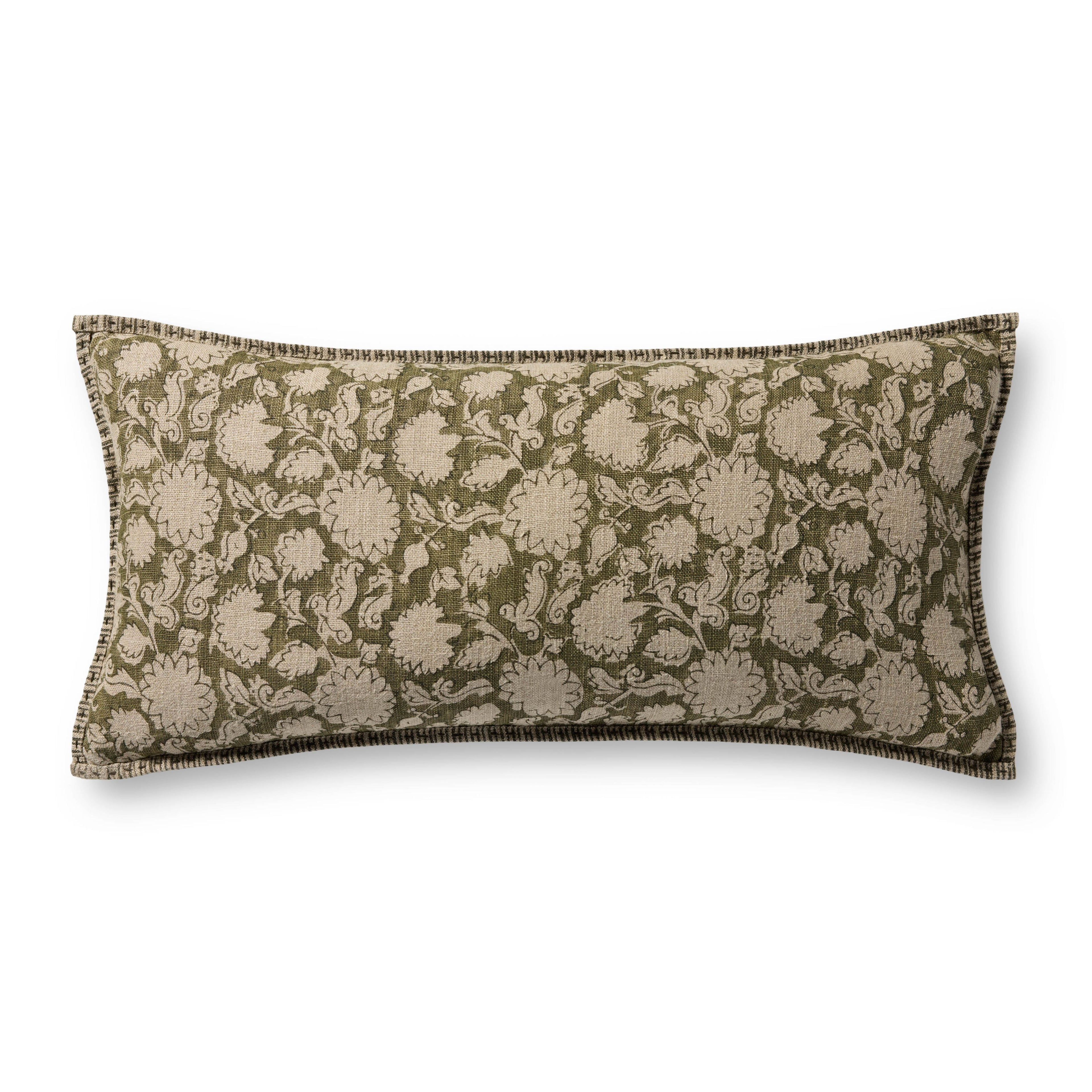 Loloi PLL0165 Green and Rust Pillow
