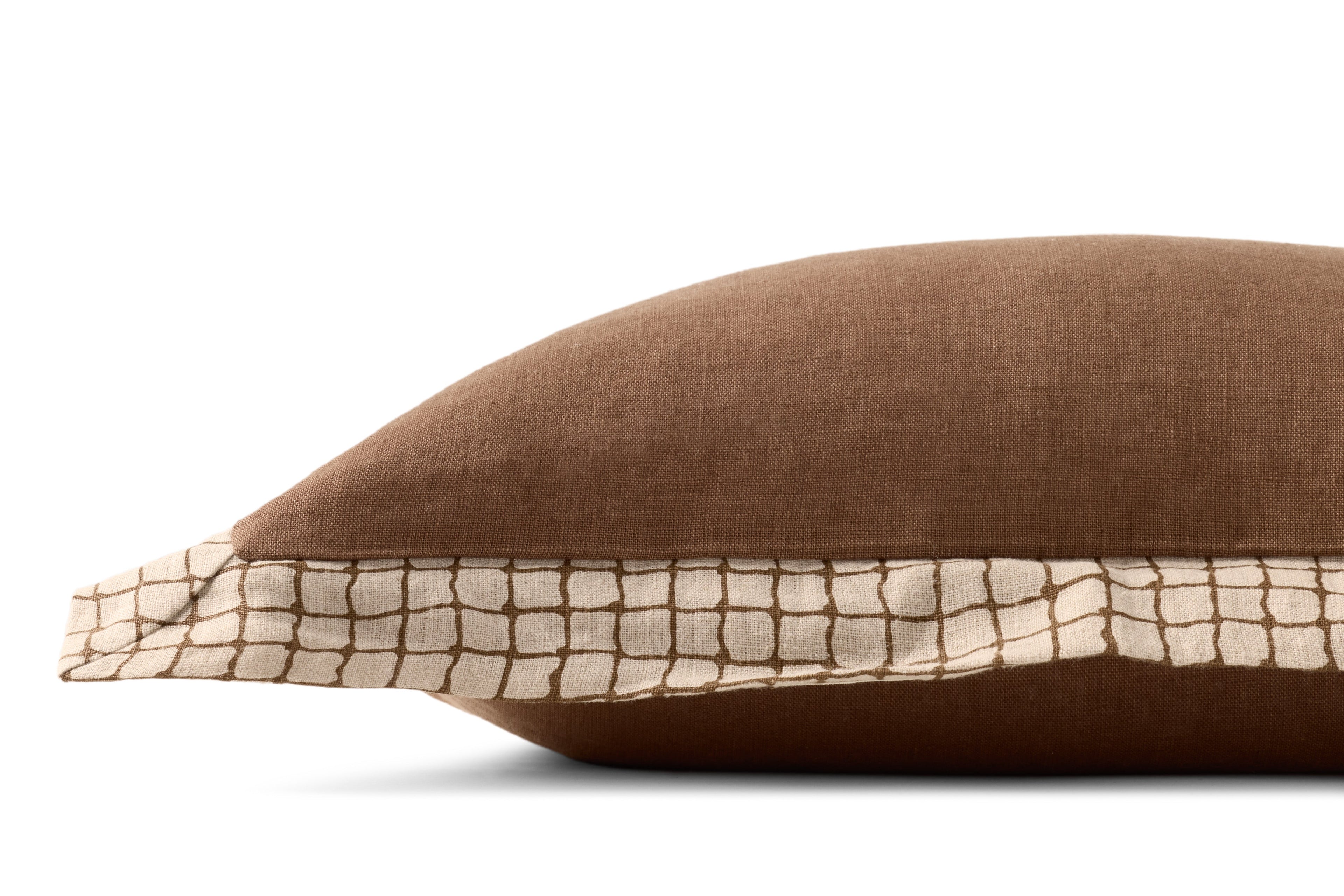Loloi PLL0196 Brown 13" x 21" Pillow