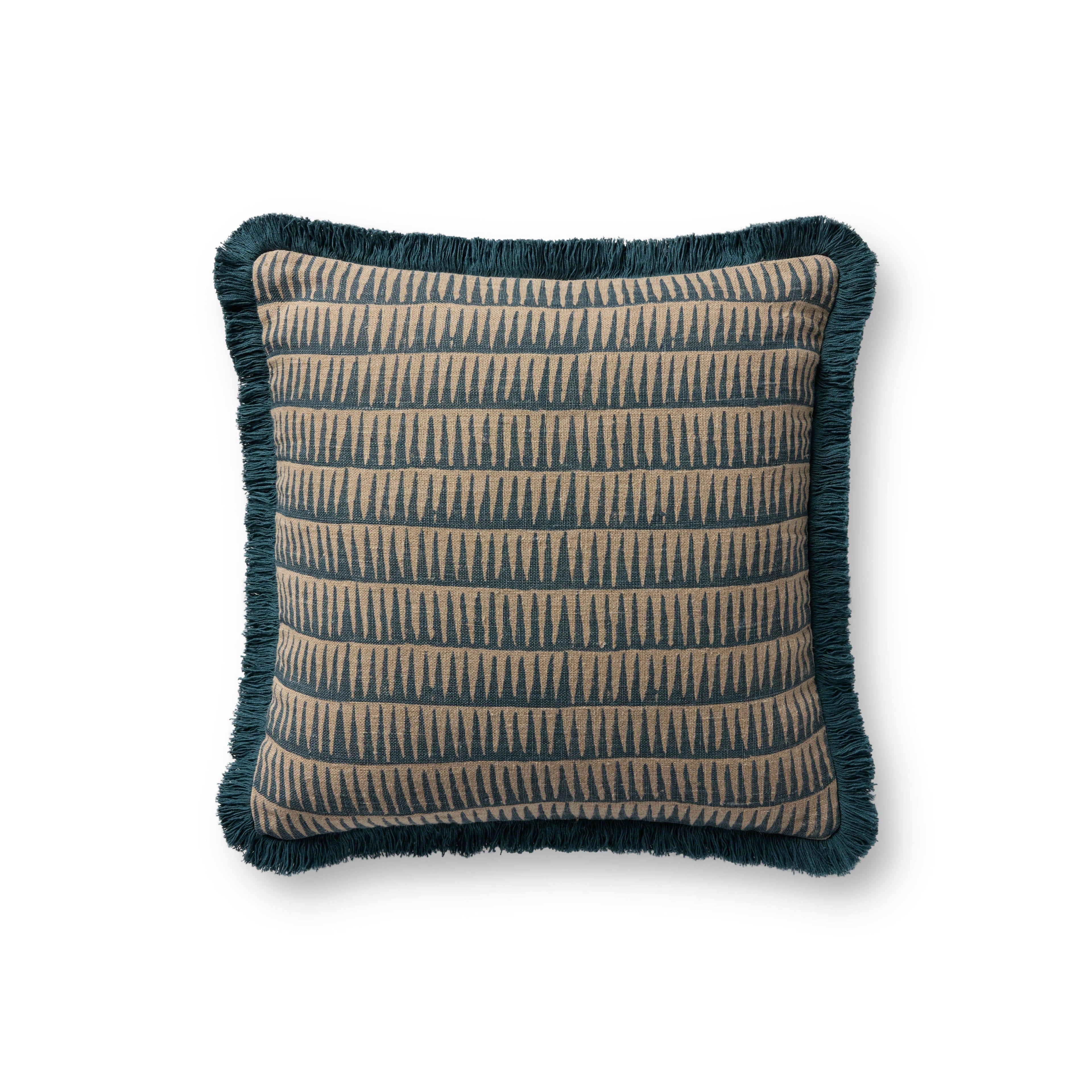 Loloi PLL0202 Abstract Linen Throw Pillow with Fringe Edge
