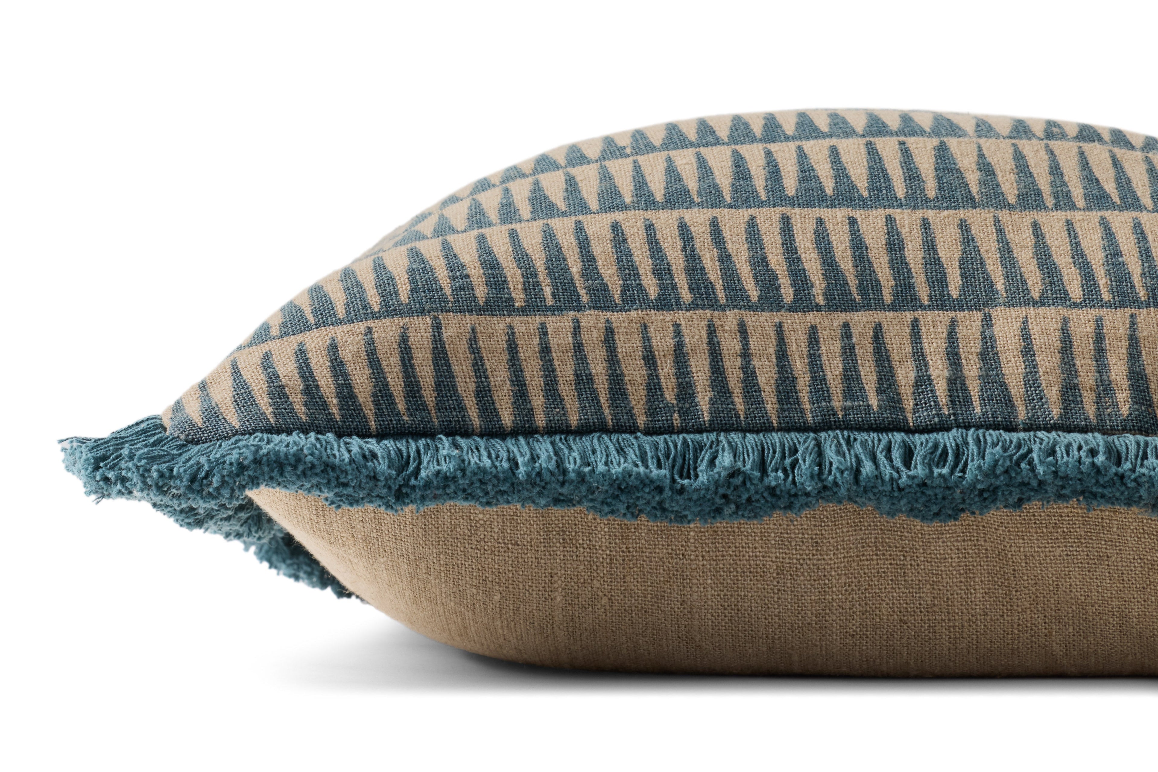 Loloi PLL0202 Abstract Linen Throw Pillow with Fringe Edge