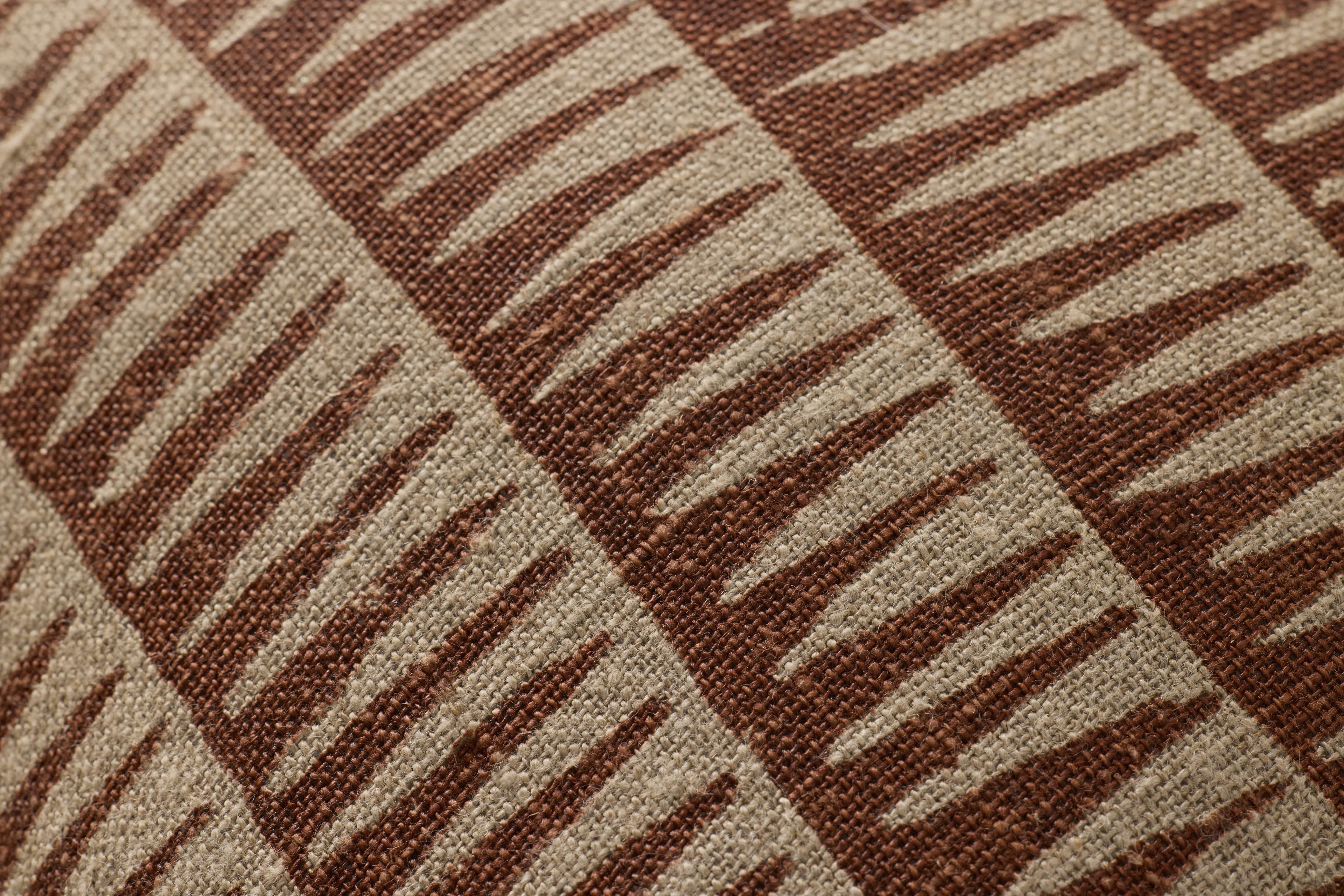 Loloi PLL0202 Abstract Linen Throw Pillow with Fringe Edge