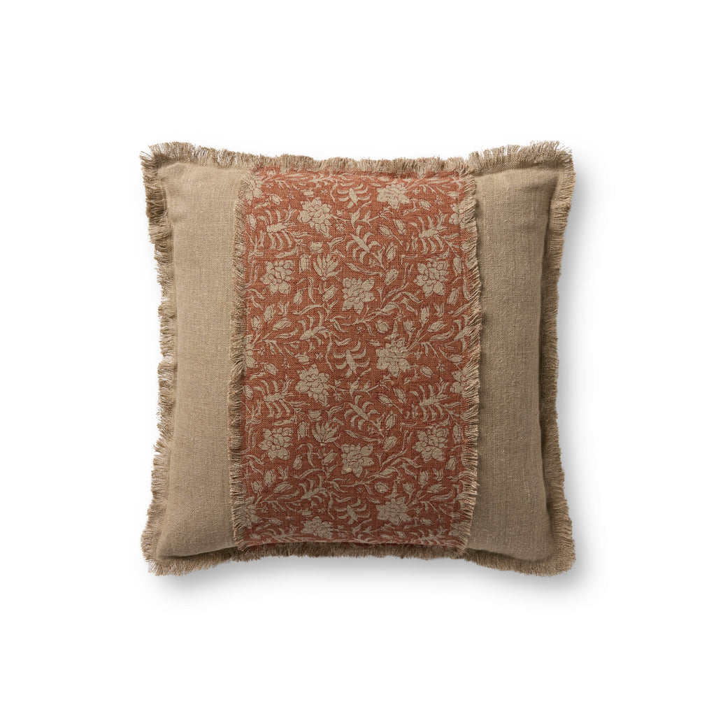 Loloi PLL0203 Orange / Natural 18" x 18" Pillow