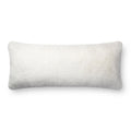 Loloi P0710 White Solid Polyester Lumbar Throw Pillow