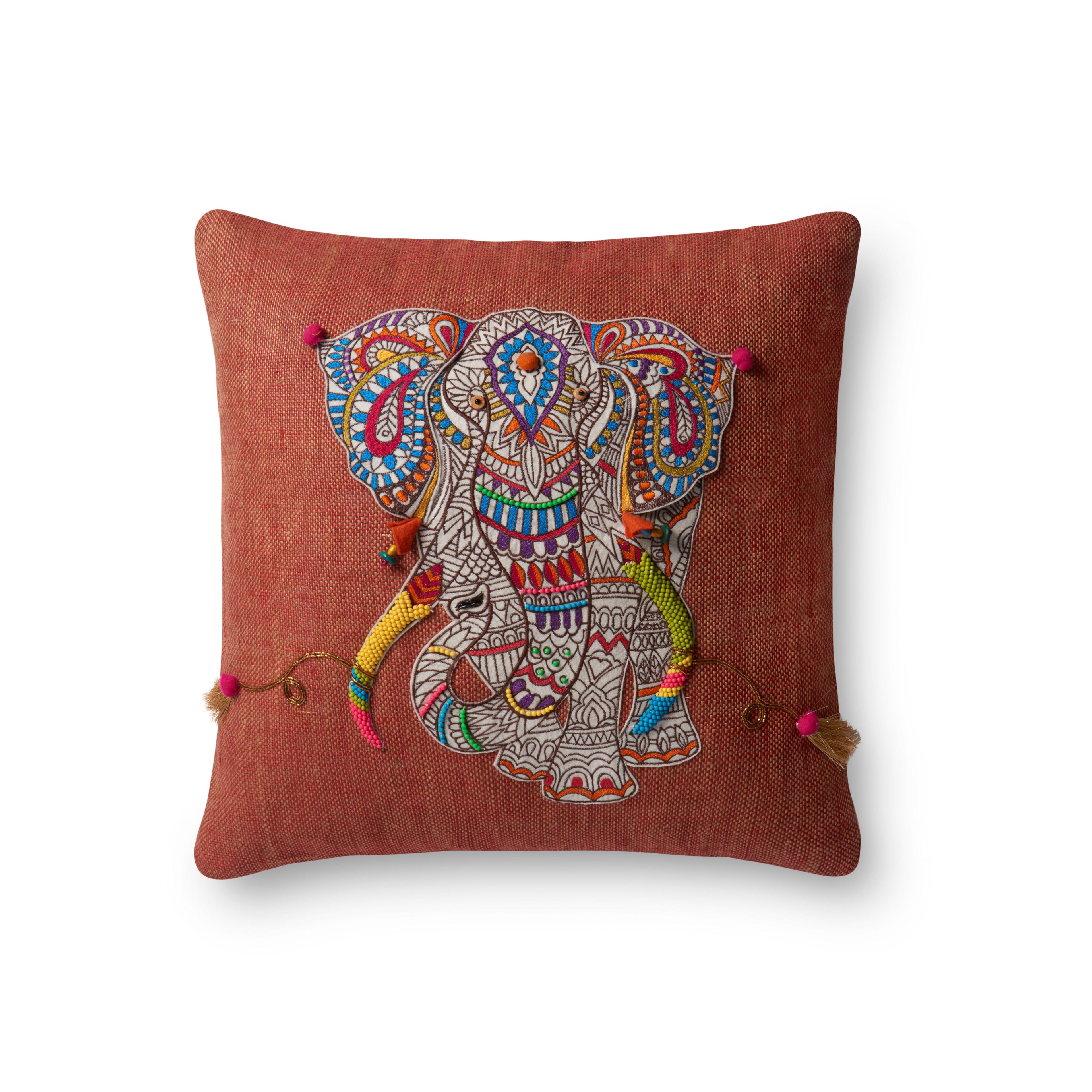 Loloi P0492 Rust / Multi 18" x 18" Pillow