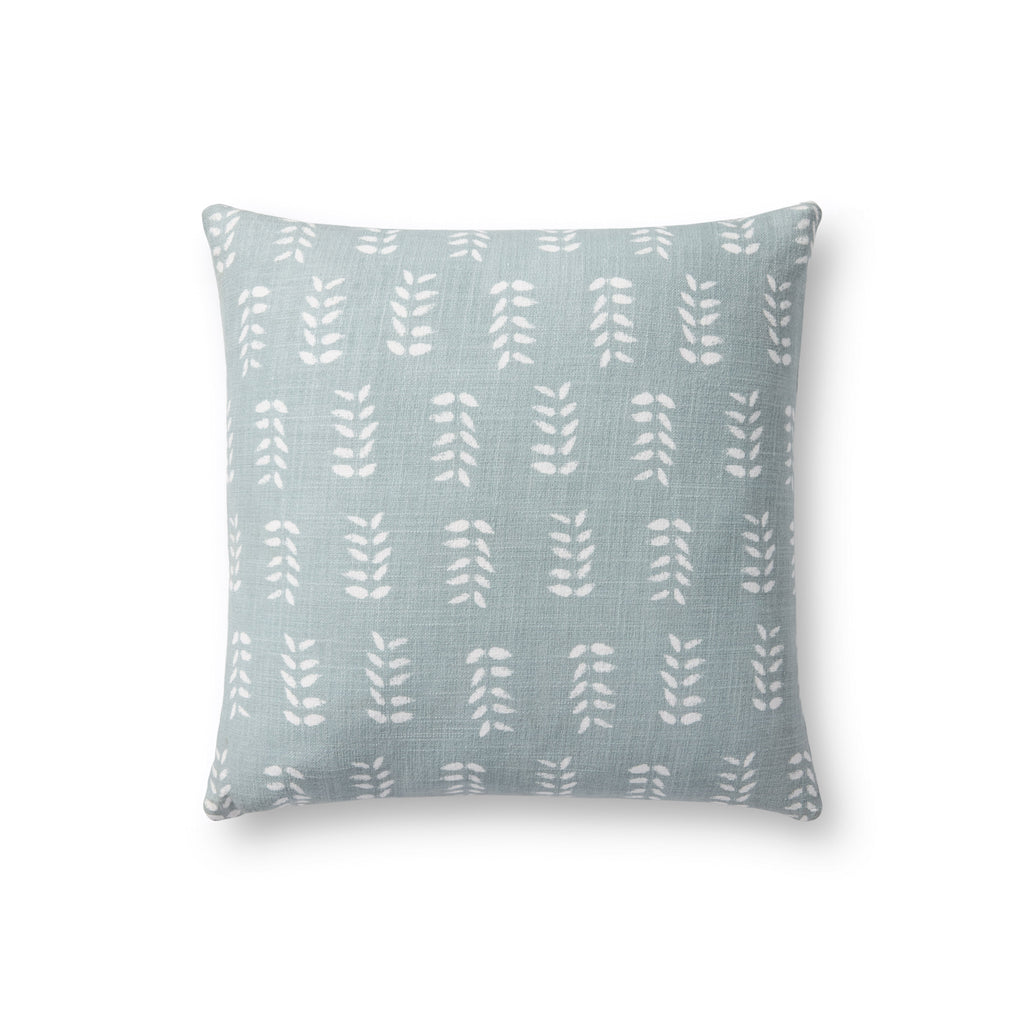 Chris Loves Julia x Loloi Tully Light Blue 18" x 18" Pillow