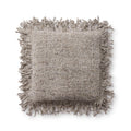 Loloi PLL0033 Pillow Hand-Woven Wool & Cotton Throw Pillow with Fringe Edge