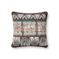 Loloi P0379 Blue and Rust Cotton Blend Throw Pillow
