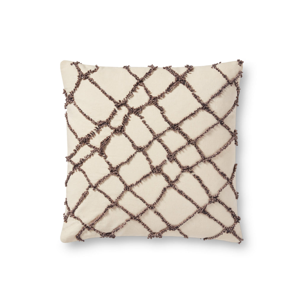 Loloi PLL0043 Ivory / Black 18 " x 18" Pillow