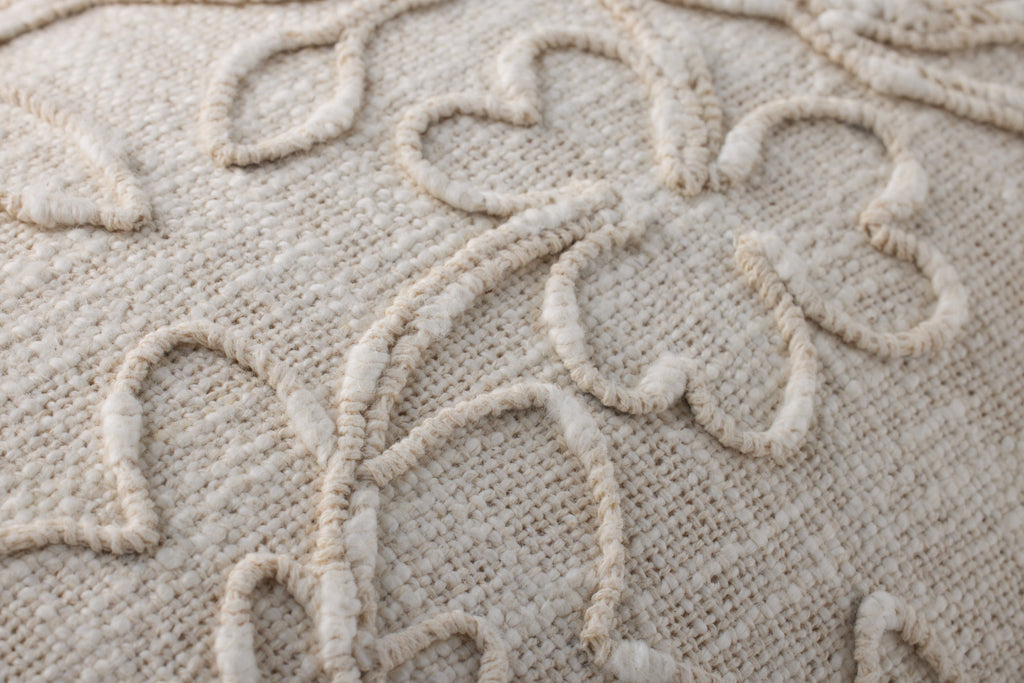 Loloi PLL0127 Natural Botanical Embroidered Cotton Lumbar Throw Pillow