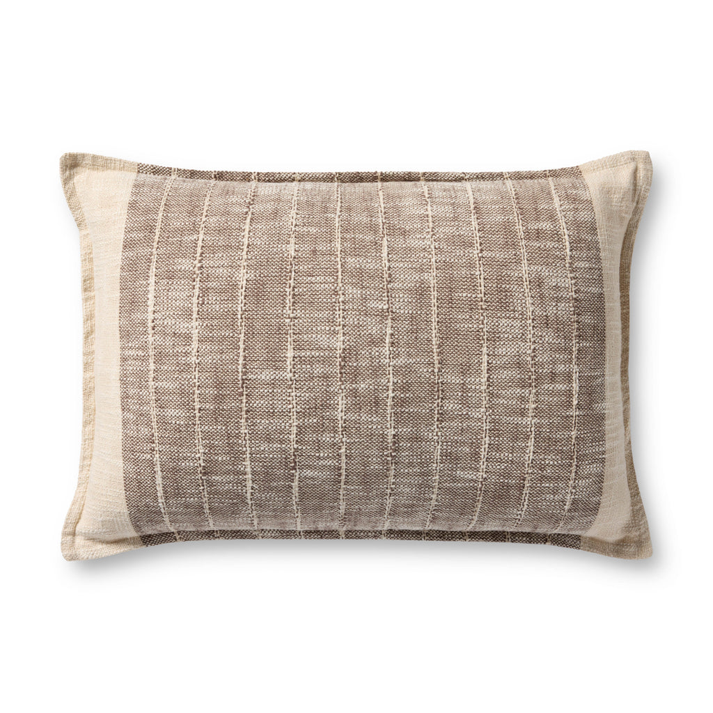 Loloi PLL0183 Brown / Ivory 16" x 26" Pillow