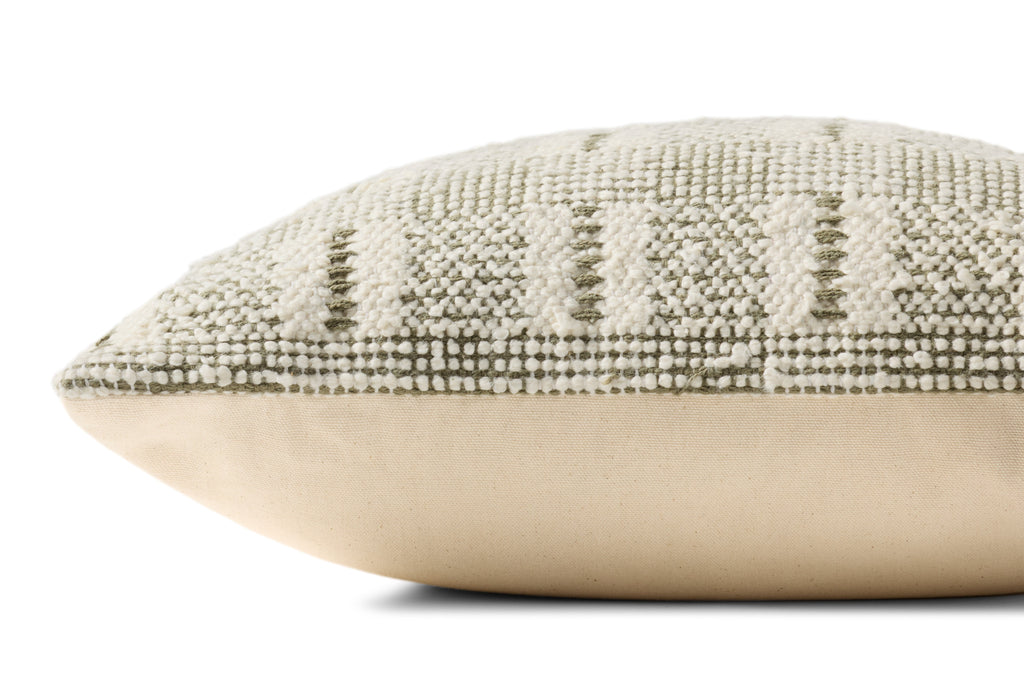 Loloi PLL0185 Hand-Woven Geometric Cotton Throw Pillow