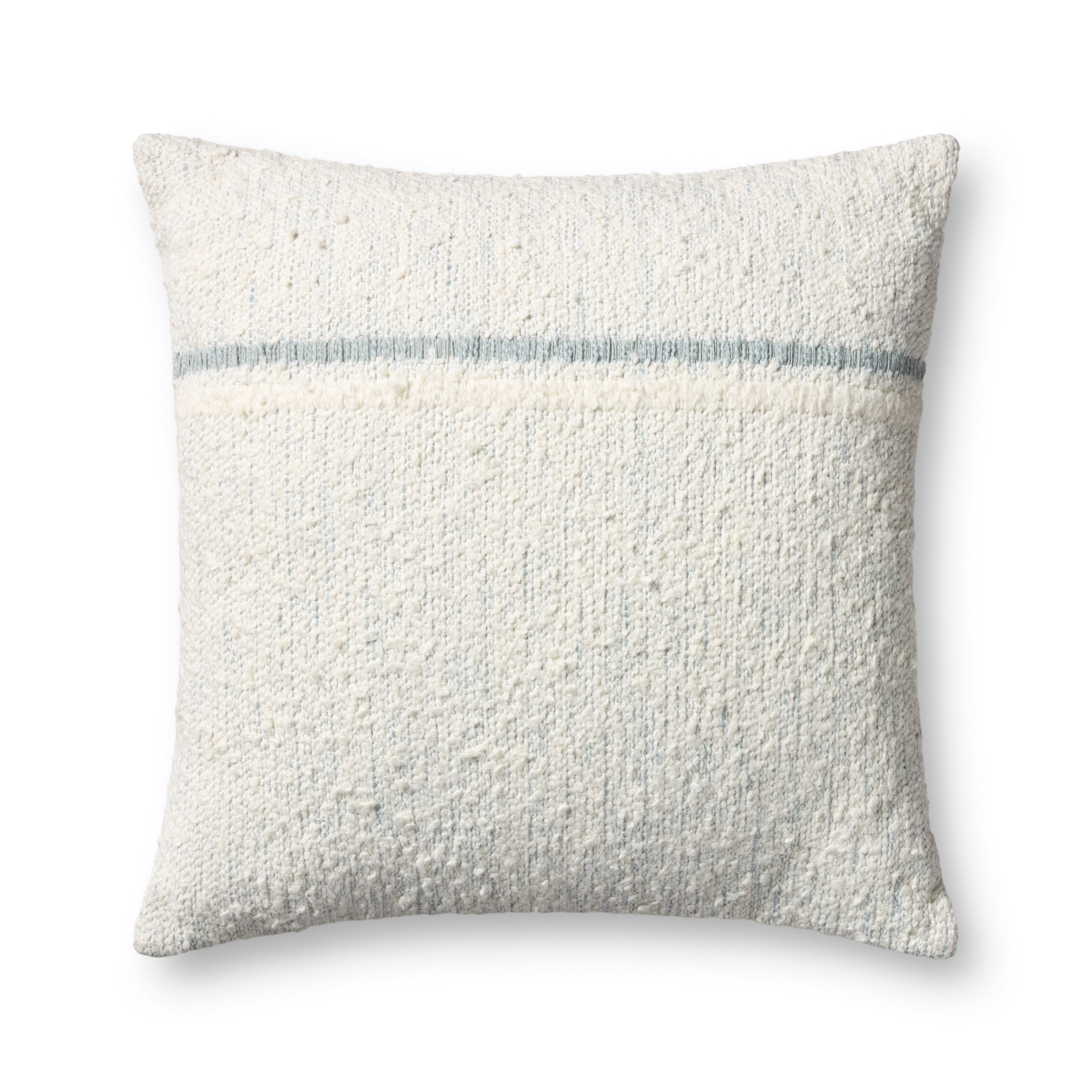 Loloi PLL0192 Striped Cotton Throw Pillow with Contrast Flange Edge