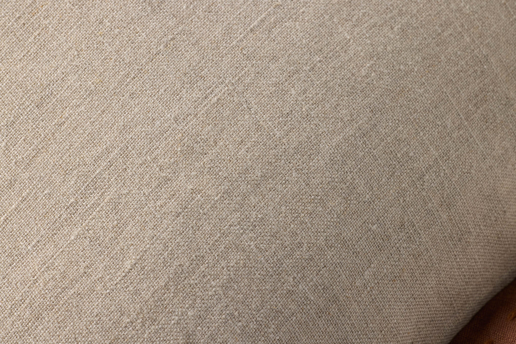 Loloi PLL0197 Linen Throw Pillow with Blue Cotton Flange Edge