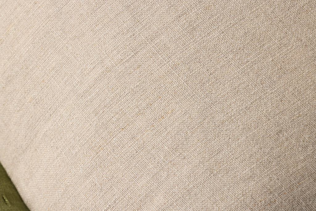 Loloi PLL0197 Linen Throw Pillow with Blue Cotton Flange Edge