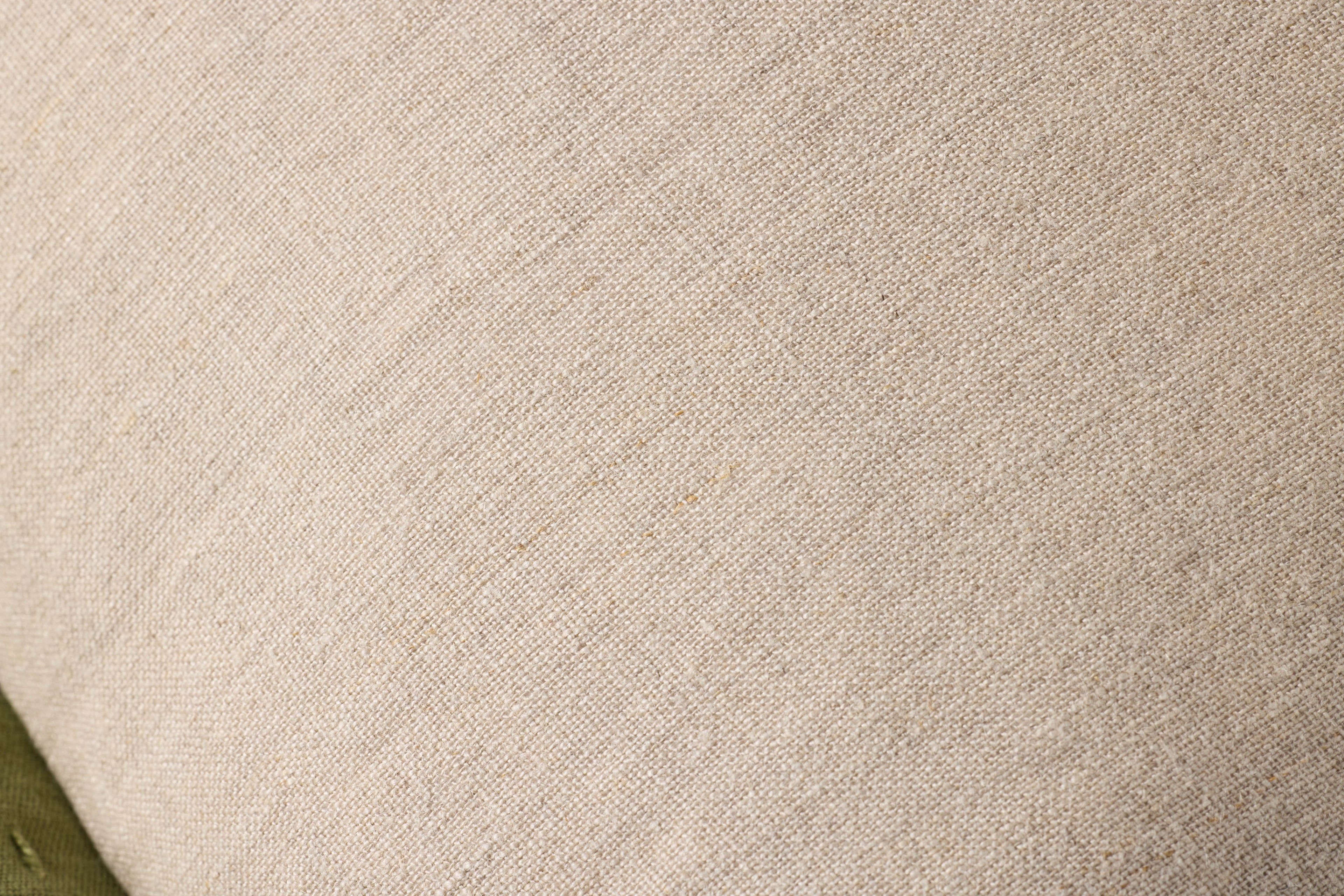 Loloi PLL0197 Linen Throw Pillow with Blue Cotton Flange Edge