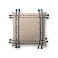 Loloi PLL0201 Stitched Stripe Linen Throw Pillow with Corner Tassels