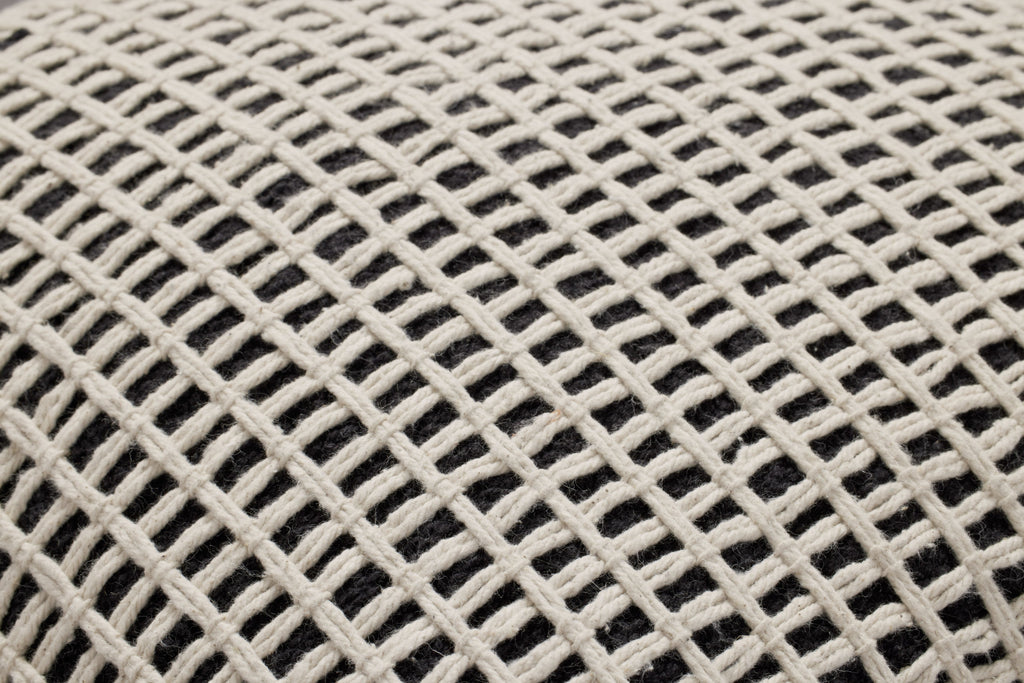 Loloi PLL0119 Textured Grid Cotton Blend Throw Pillow
