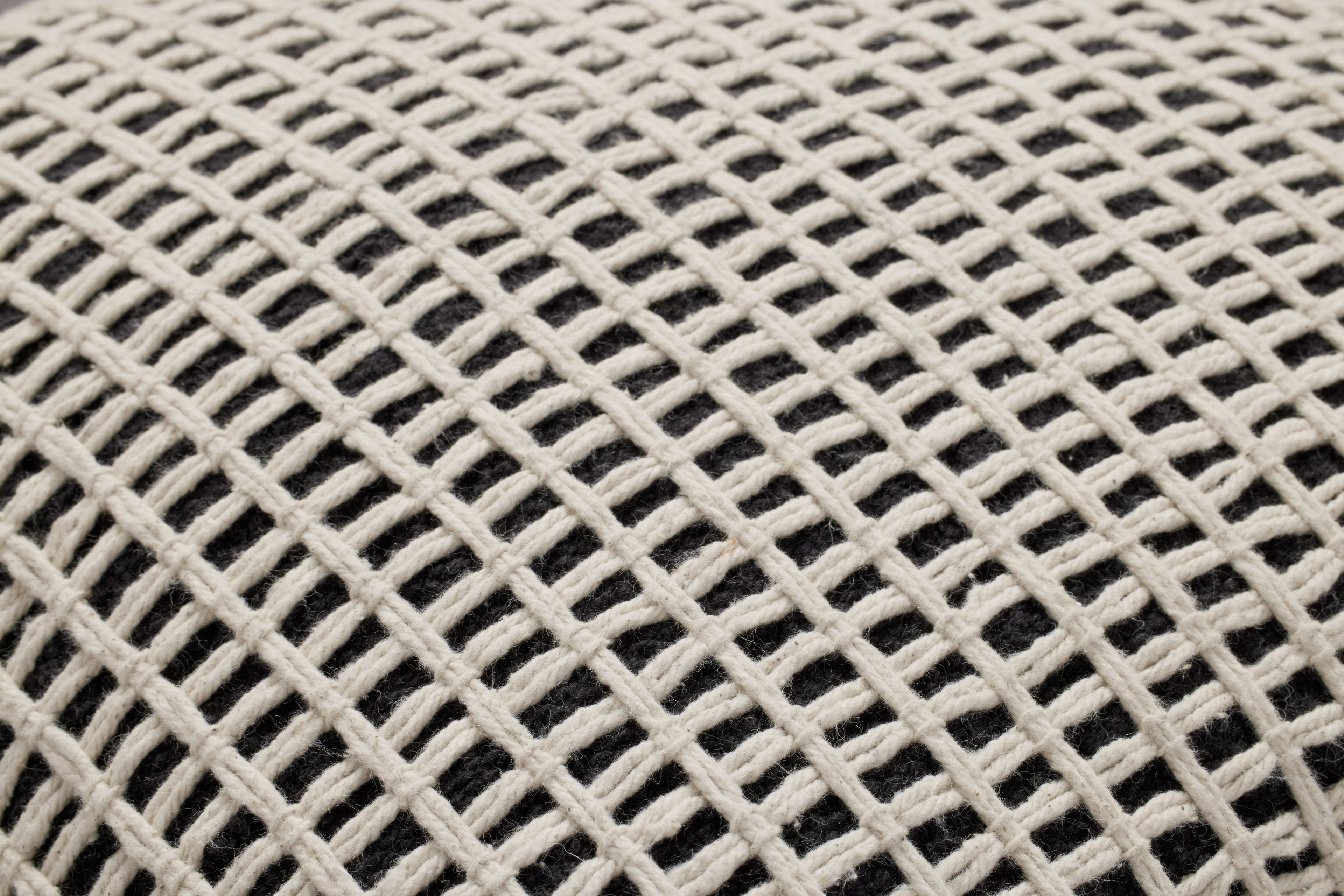 Loloi PLL0119 Textured Grid Cotton Blend Throw Pillow