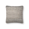Loloi P0697 Grey Woven Braided Throw Pillow