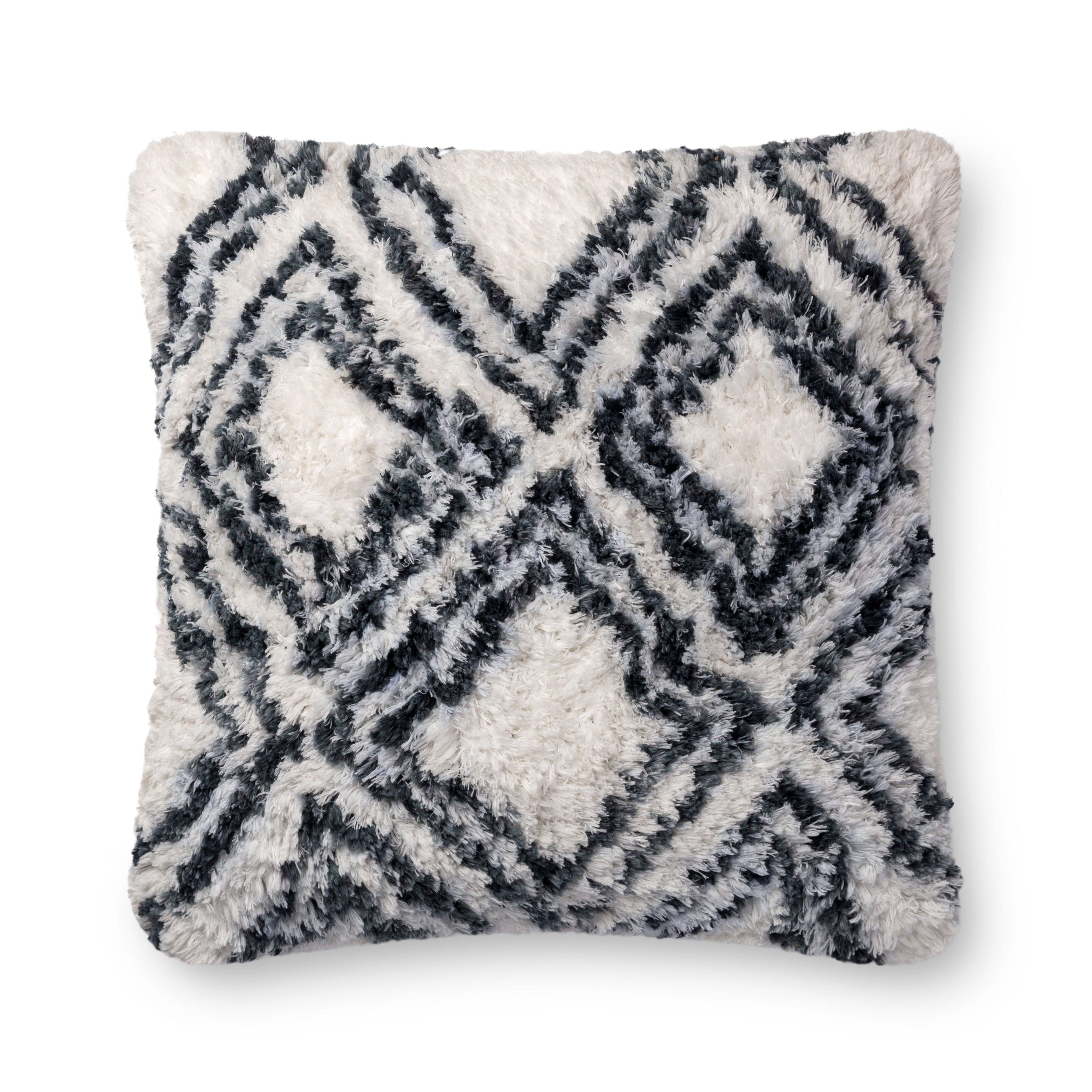 Loloi P0711 Charcoal / White 22" x 22" Pillow