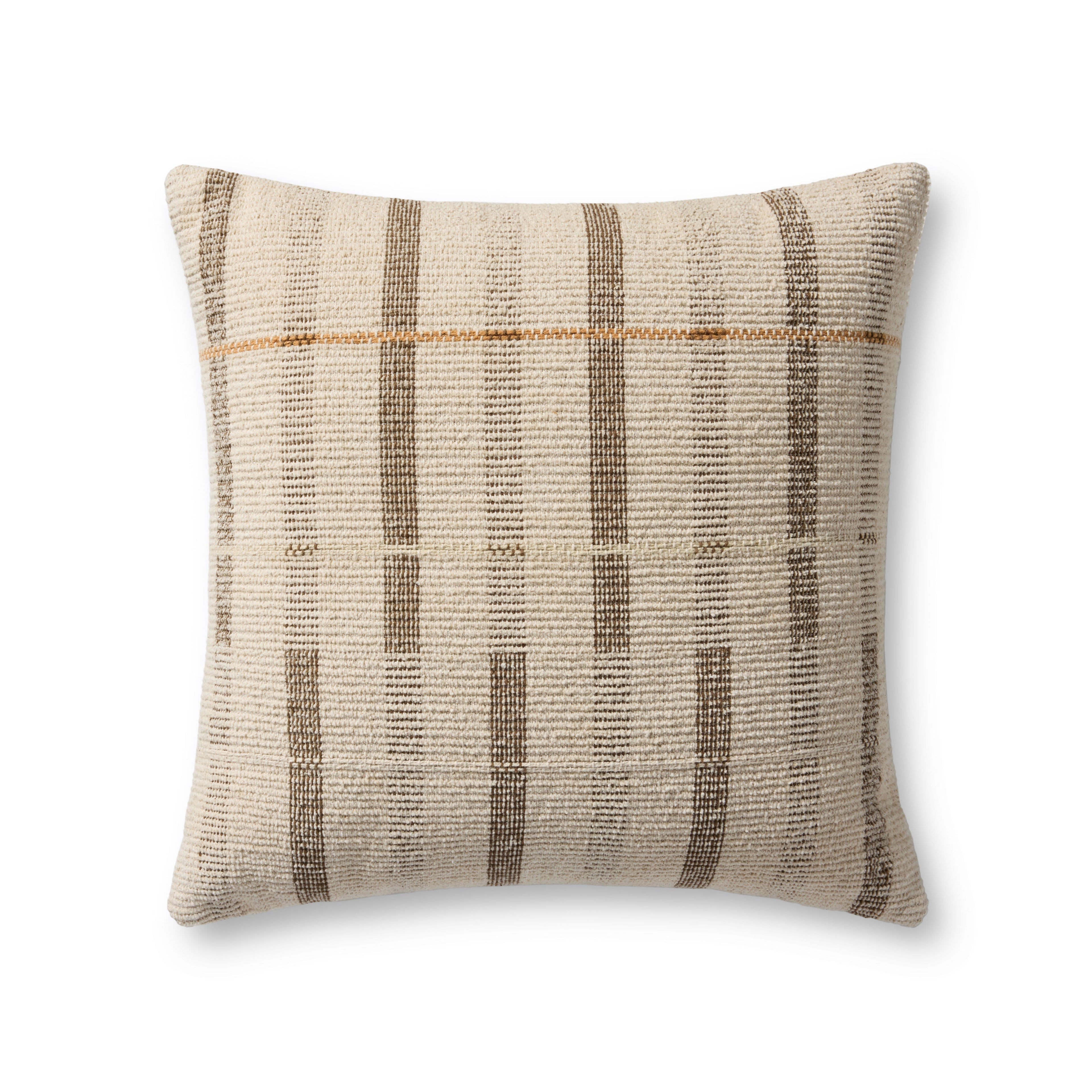 Loloi PLL0175 Textured Striped Cotton & Polyester Throw Pillow