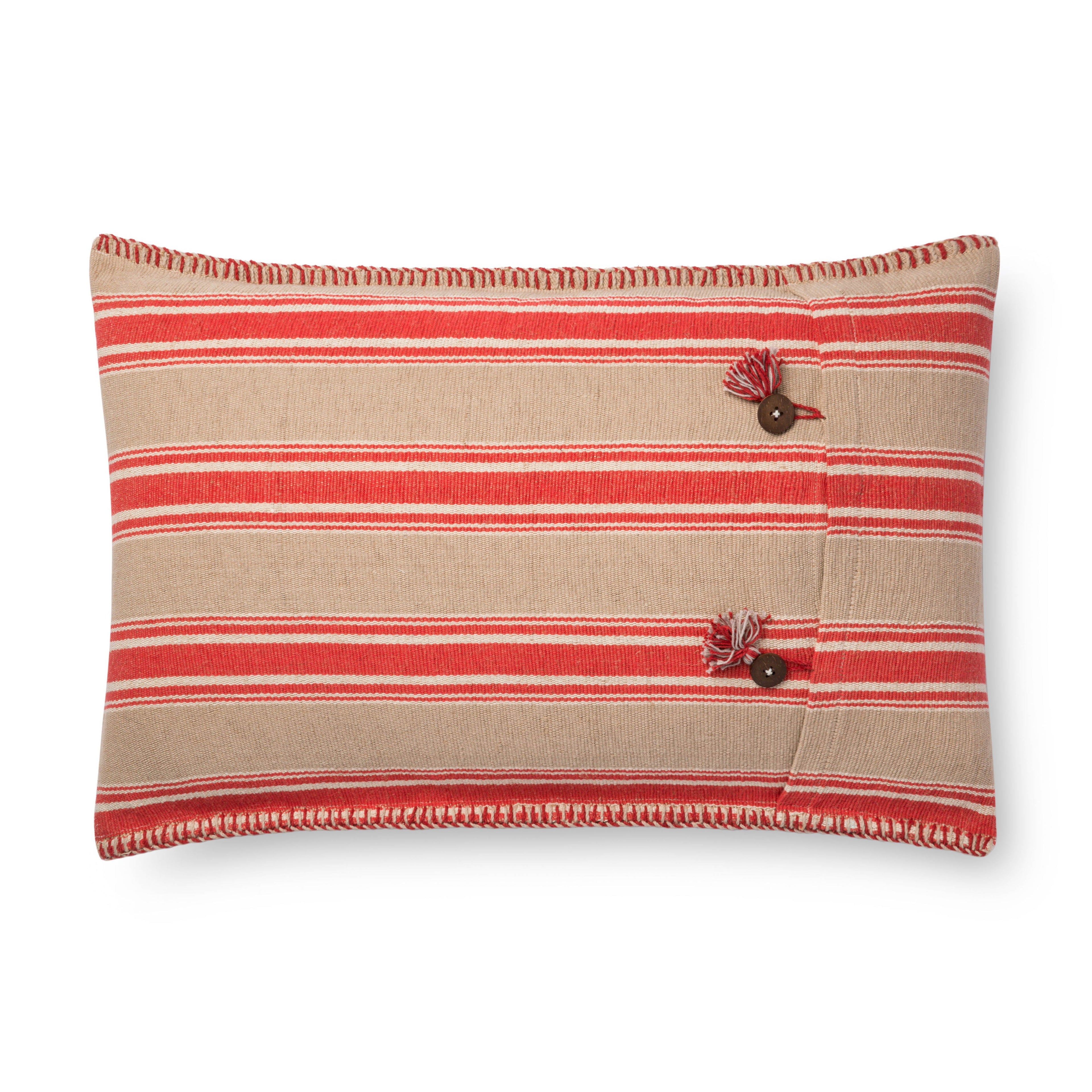 Loloi P0718 Red / Natural 16" x 26" Pillow