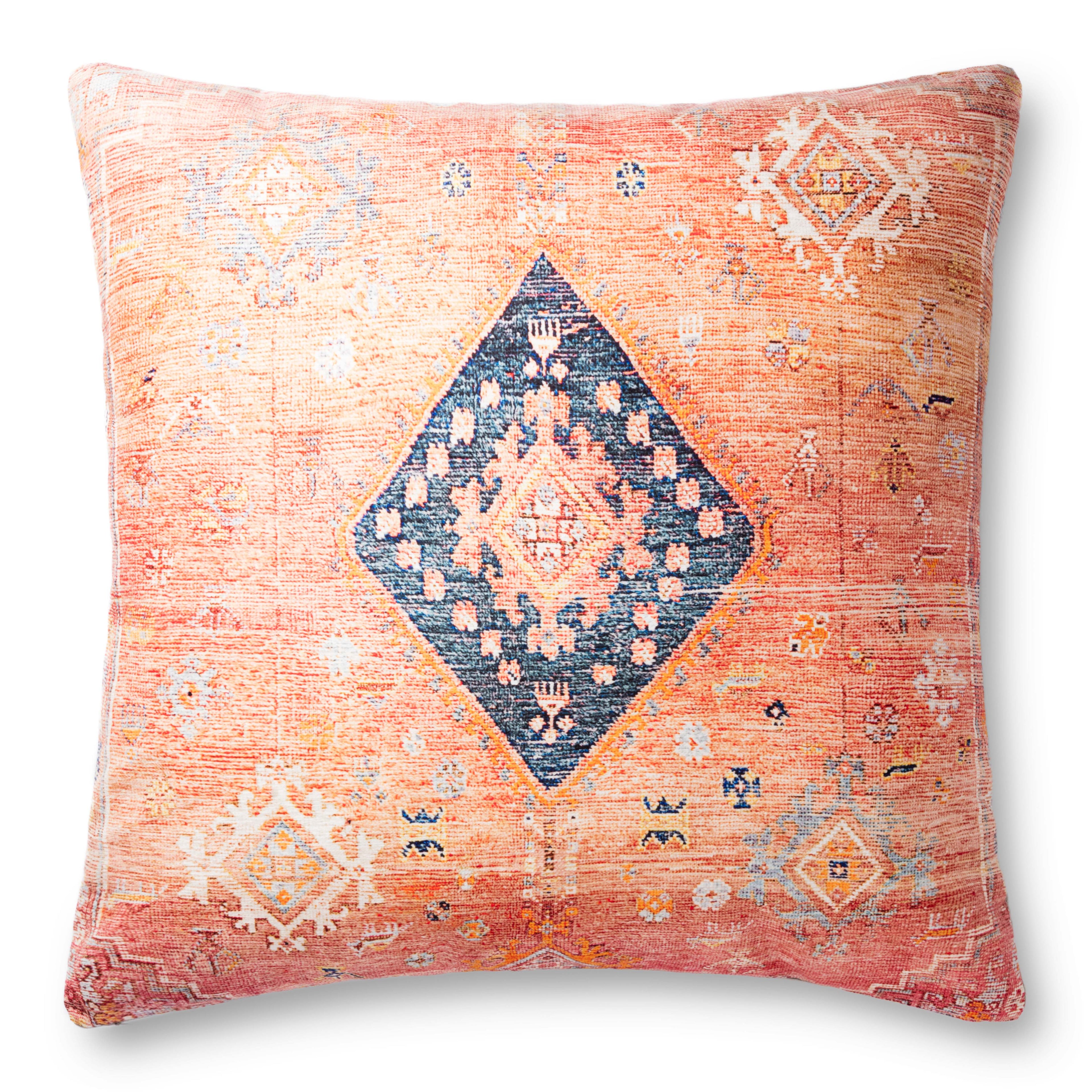 Loloi P0883 Coral / Multi Floor Pillow