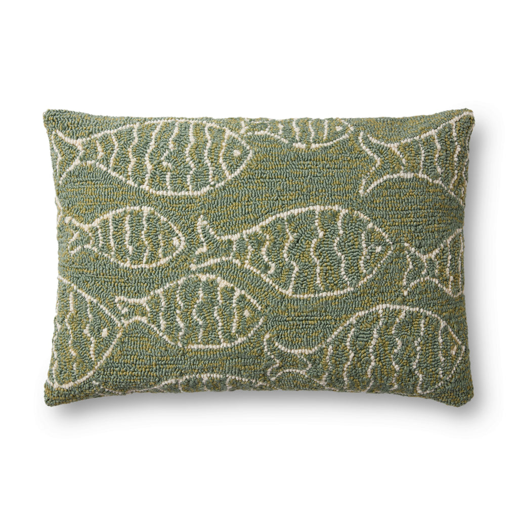 Loloi P0908 Hooked Fish Lumbar Pillow