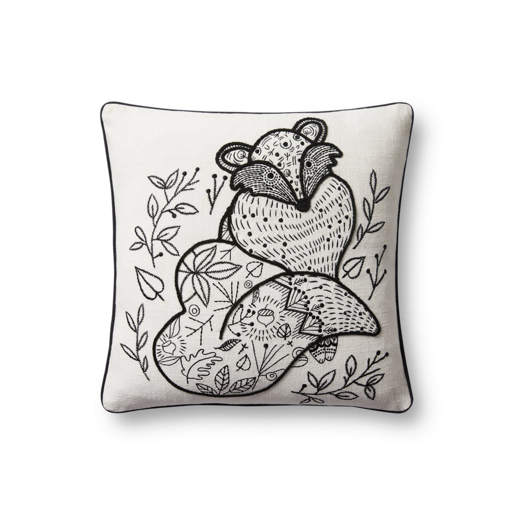 Loloi PLL0030 Black / Natural 18 " x 18" Pillow