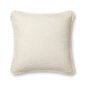 Loloi PLL0121 Textured Cotton Blend Throw Pillow with Fringe Edge