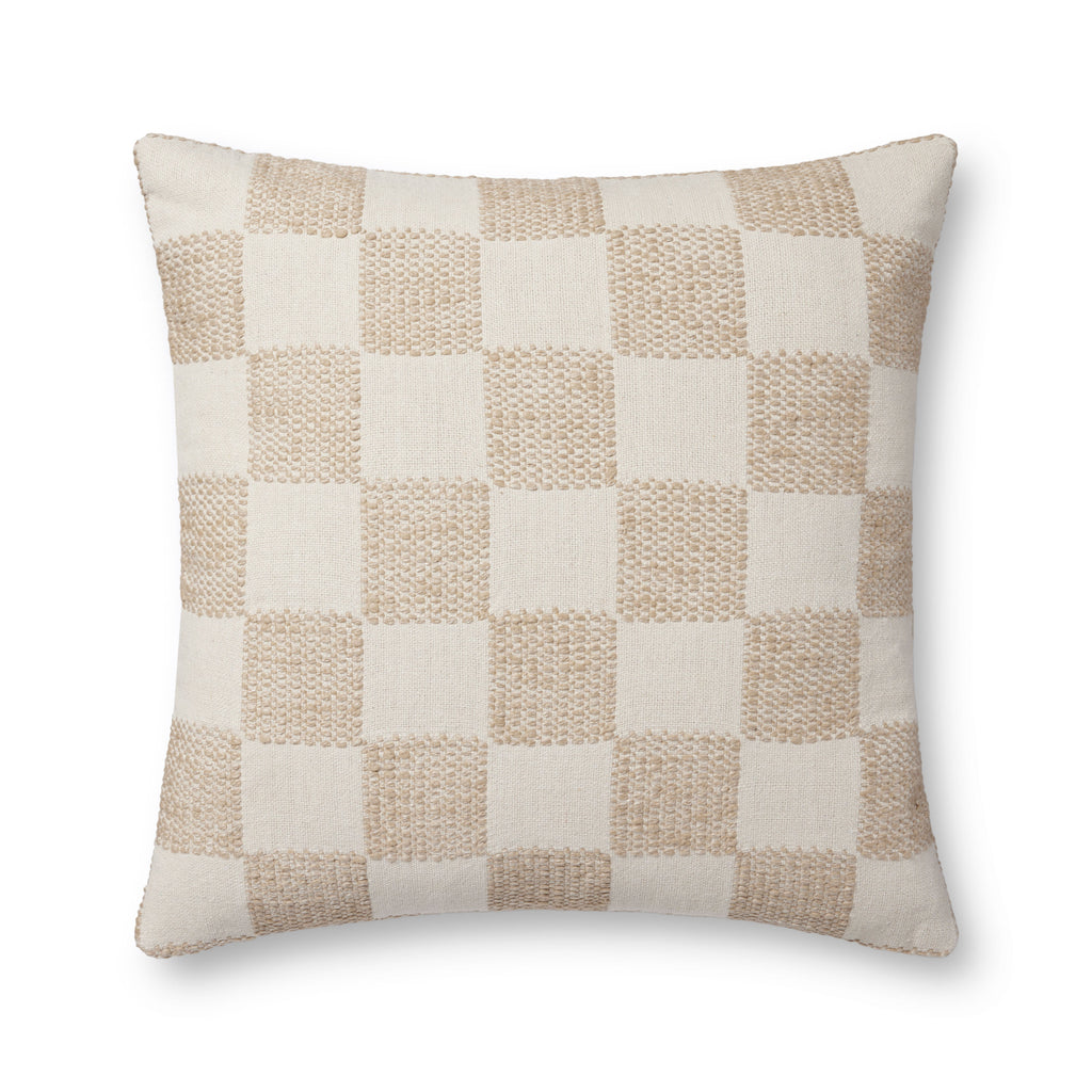 Loloi PLL0123 Beige and Black 22" x 22" Pillow