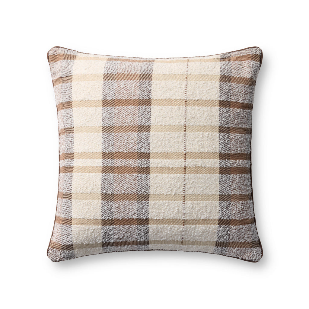 Loloi PLL0156 Brown / Multi 20" x 20" Pillow
