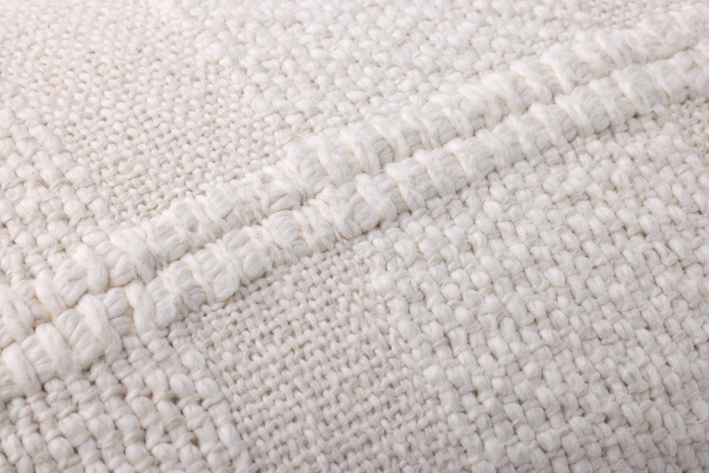 Loloi PLL0126 Ivory Hand-Woven Textured Grid Cotton Lumbar Throw Pillow