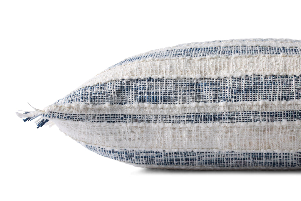 Loloi PLL0134 Heathered Striped Polyester Throw Pillow with Fringe Edge