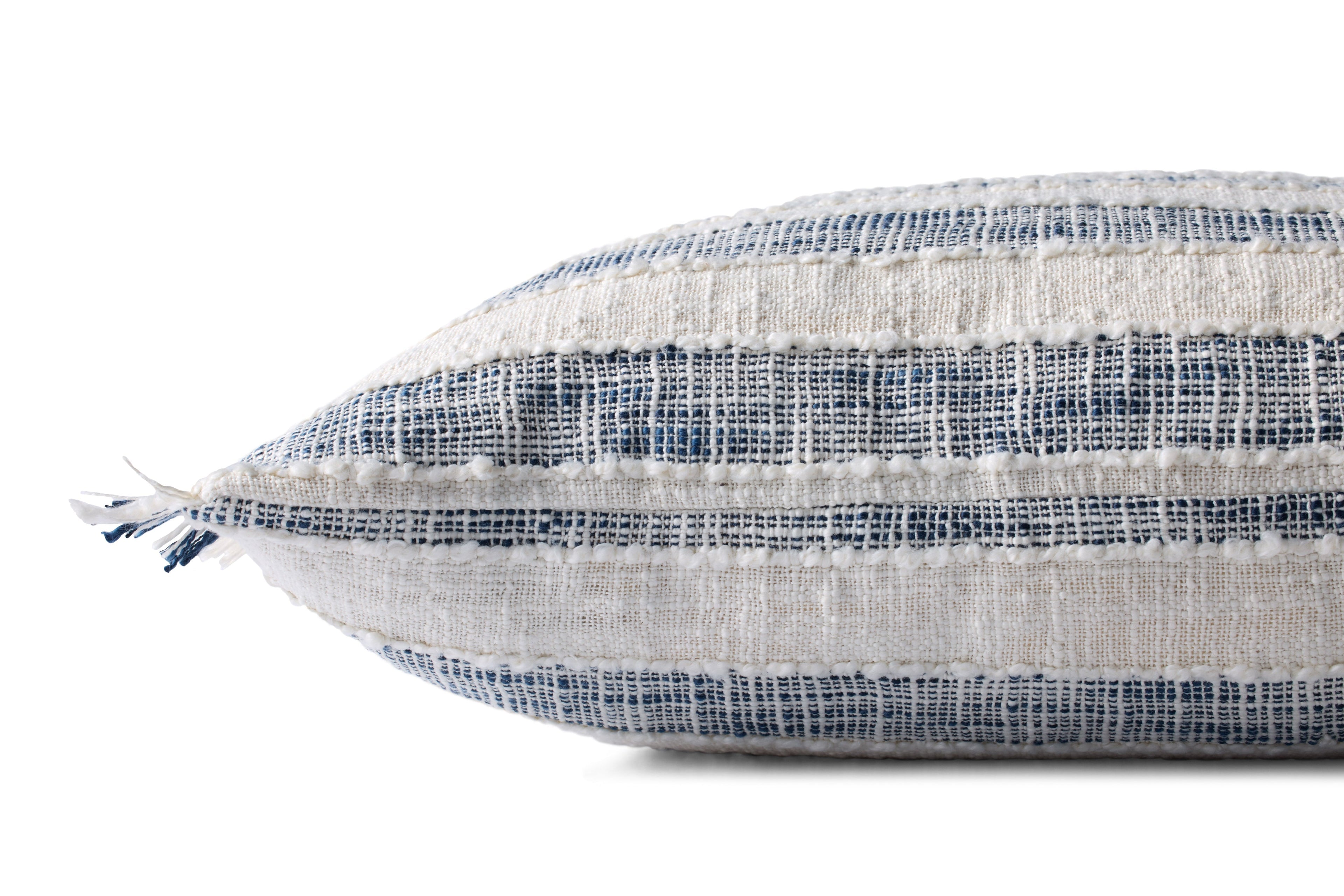 Loloi PLL0134 Heathered Striped Polyester Throw Pillow with Fringe Edge